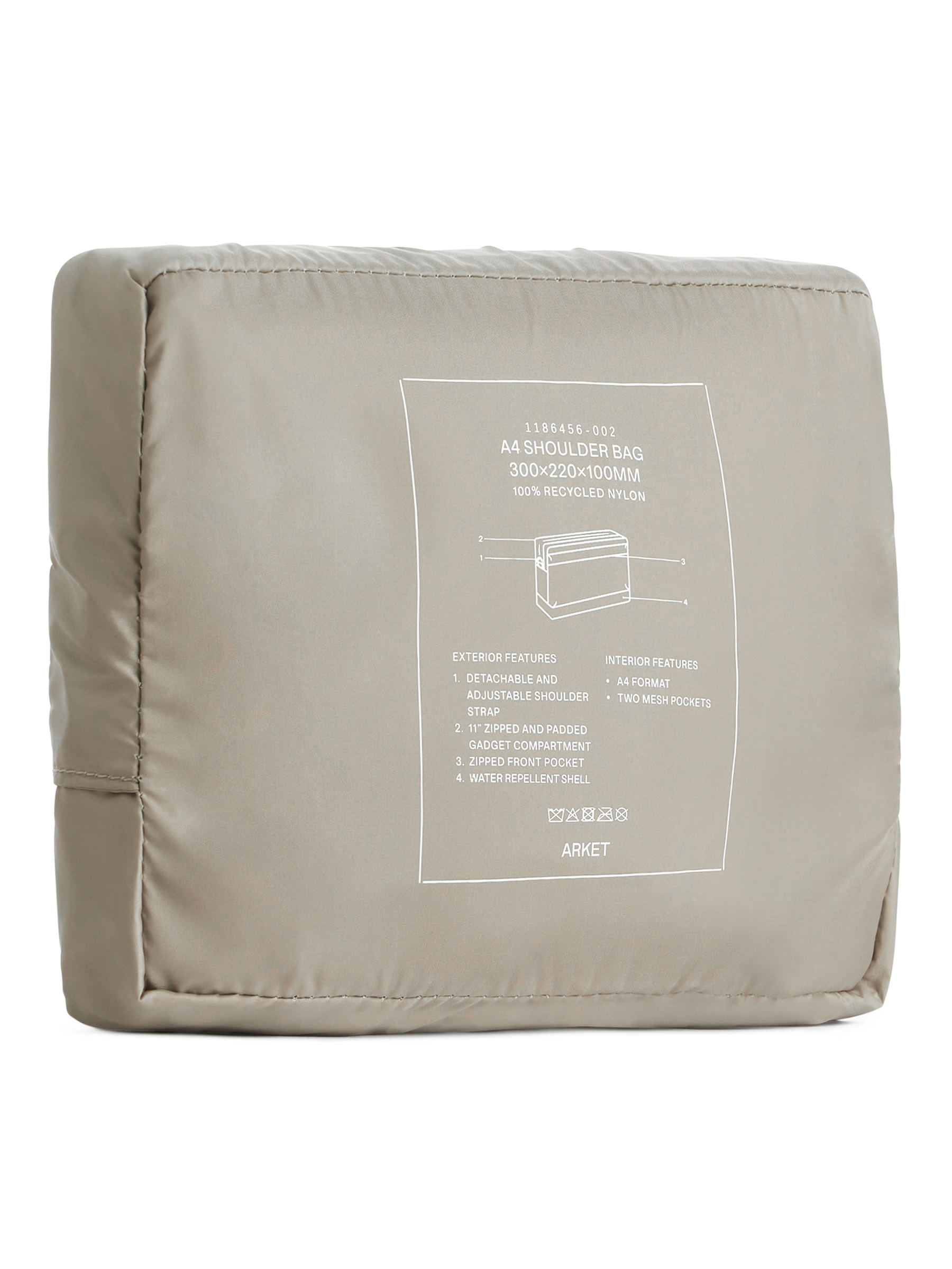 Schultertasche aus Nylon im A4-Format - Taupe - Reise - StillMedia/DescriptiveStillLife - 2