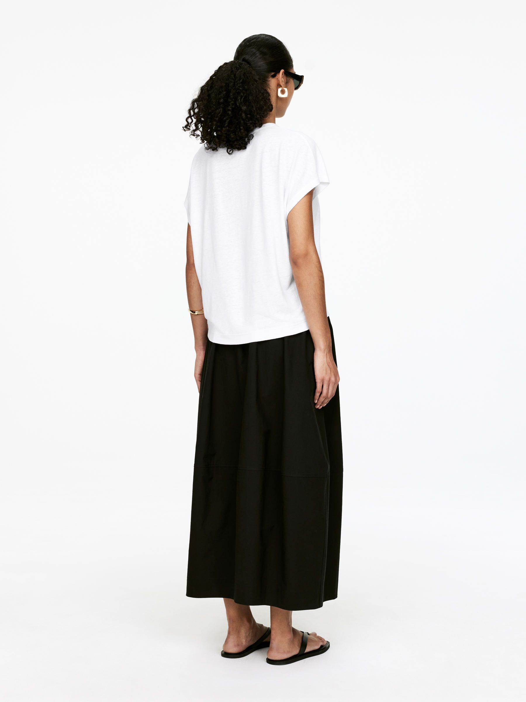 Linen-Blend T-Shirt - White - Slim fit - Women - StillMedia/Lookbook - 3