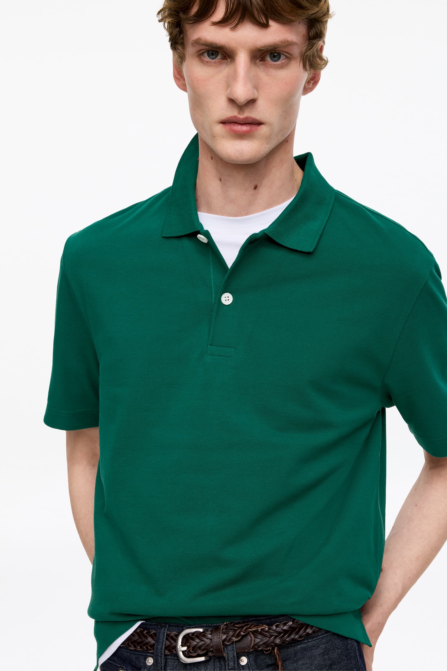 Polo in piqué-Verde - 3