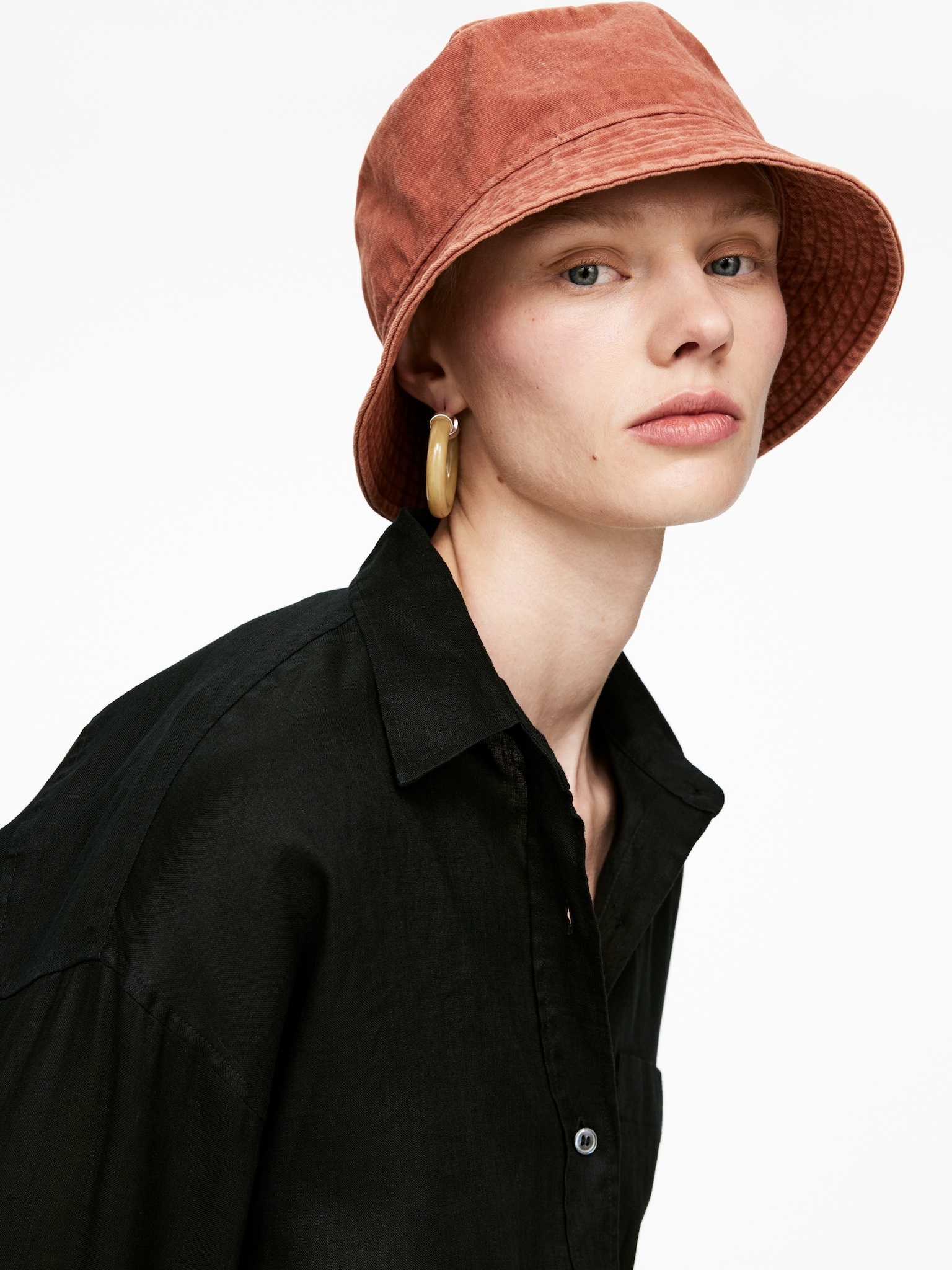 Cappello da pescatore in cotone - Rust/Blu scuro