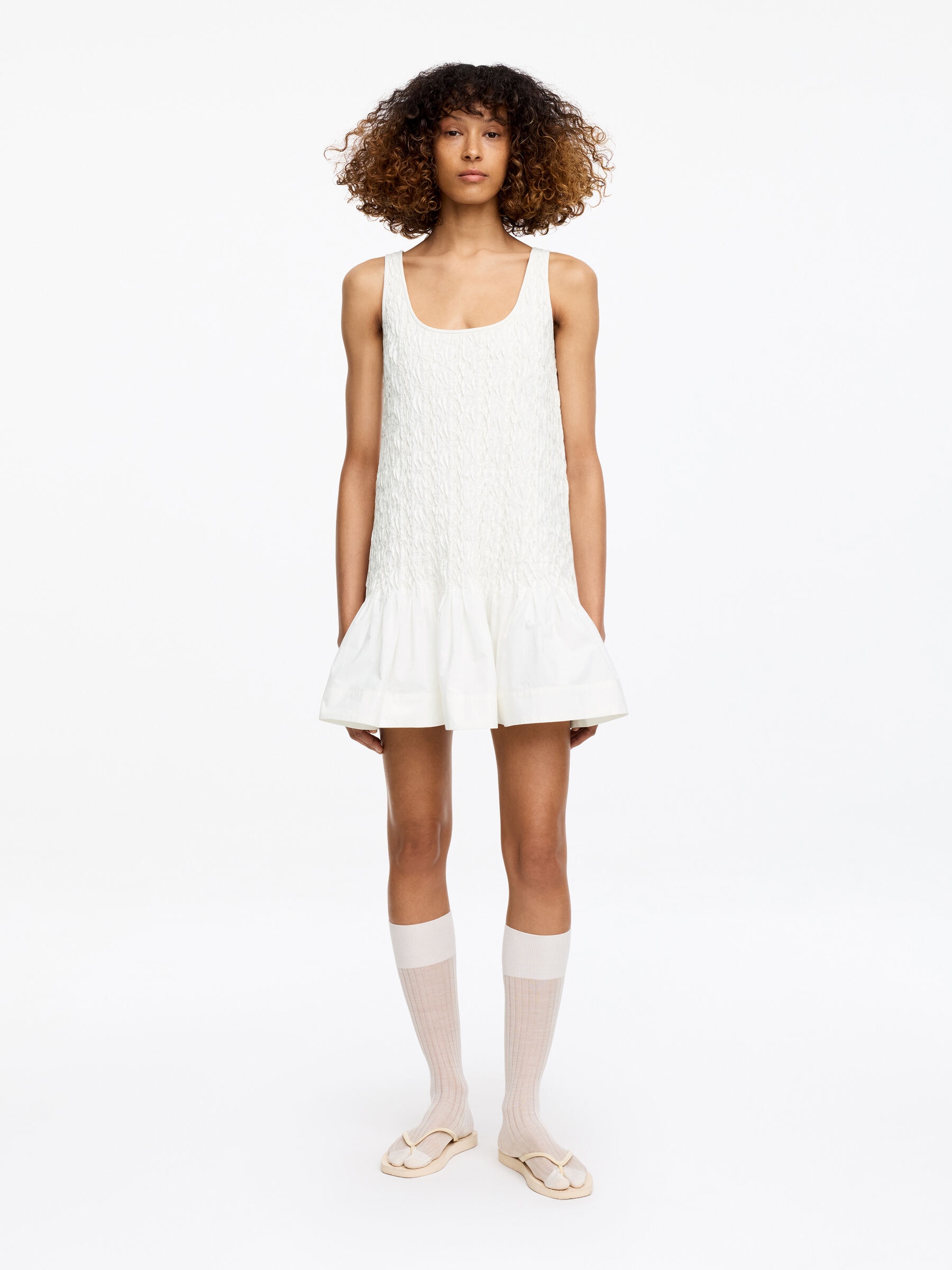 ARKET and Laila Gohar Pleated Dress-#F4F3E9-18862