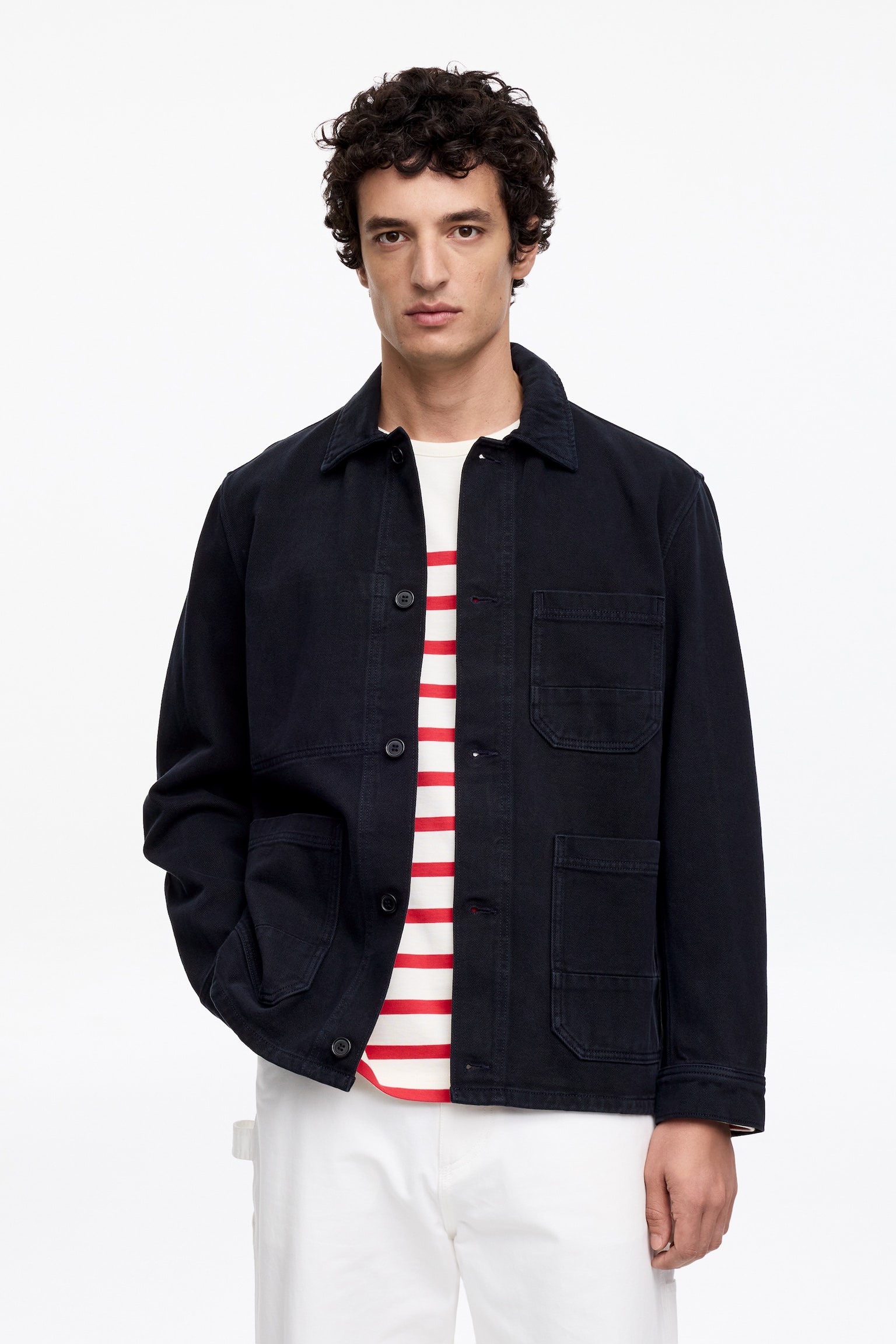 Surchemise en twill surteint - Bleu foncé/Vert/Marron foncé - 1