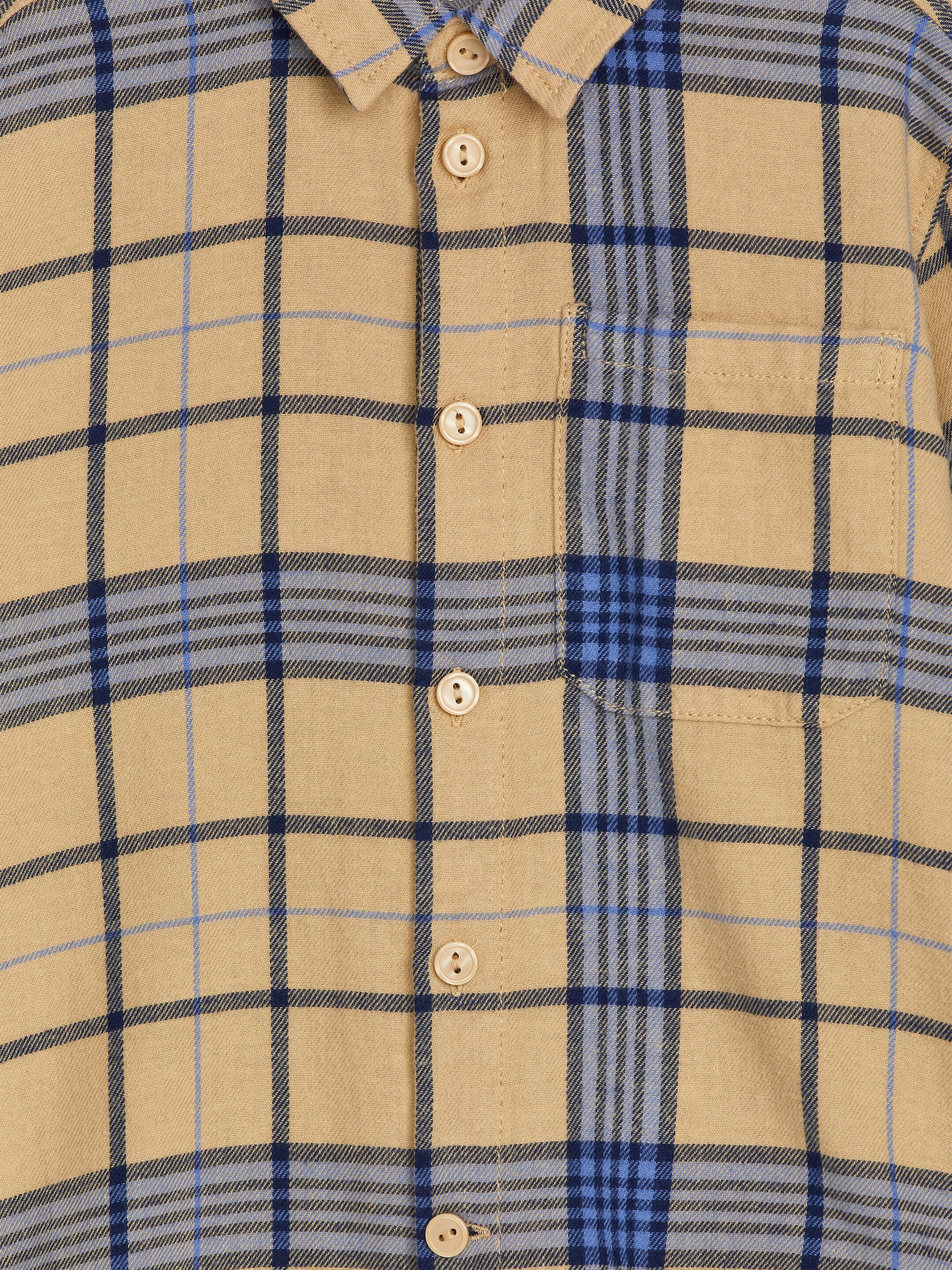 Rutig flanellskjorta - Beige/blå - Regular fit - Children - StillMedia/DescriptiveDetail - 1