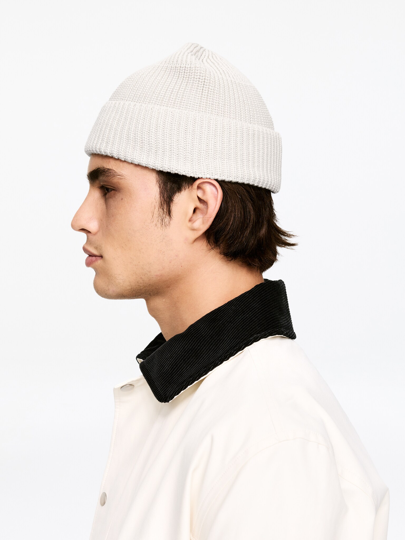 Fisherman Beanie - Off White/Yellow - 3