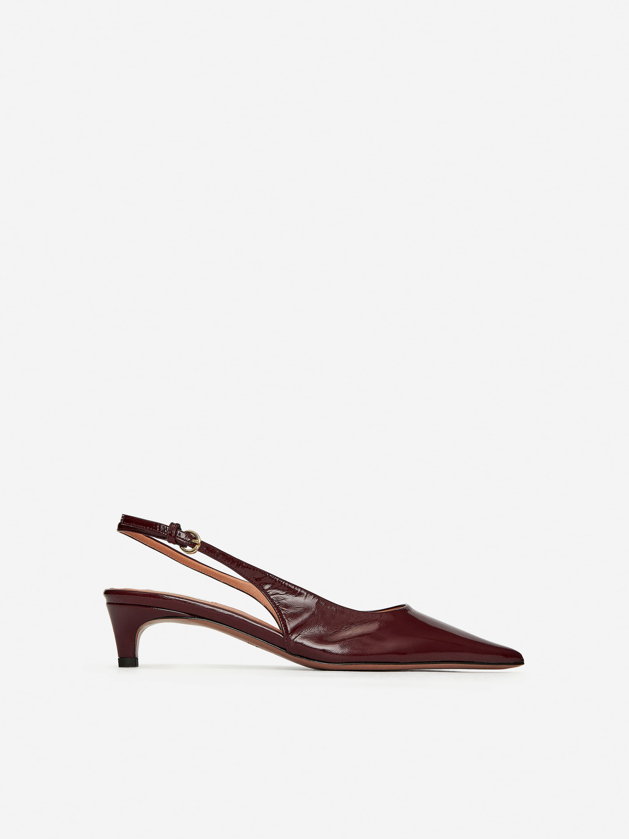 Slingback Leather Pumps-#4B262D-15383