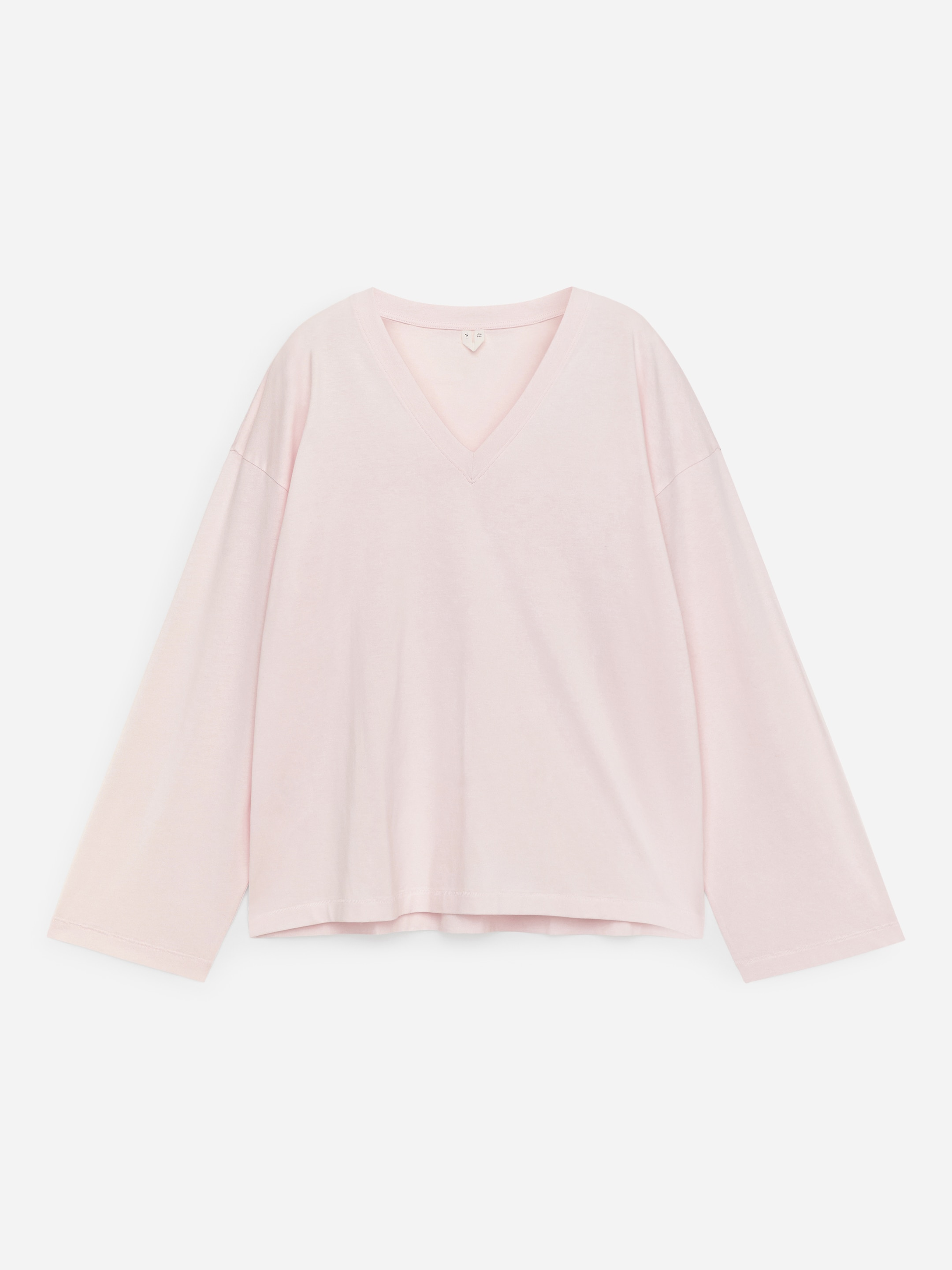 Relaxed V-Neck T-Shirt - Light Pink - Loose fit - Women - StillMedia/DescriptiveStillLife - 1