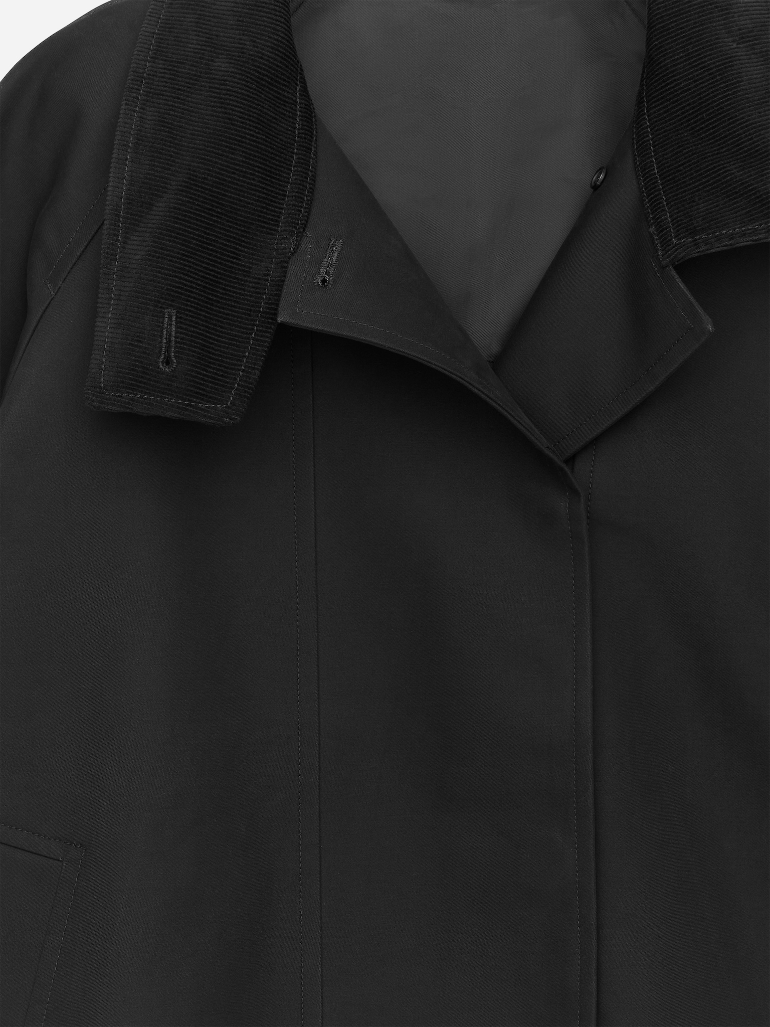 Corduroy-Collar Jacket - Black - 5