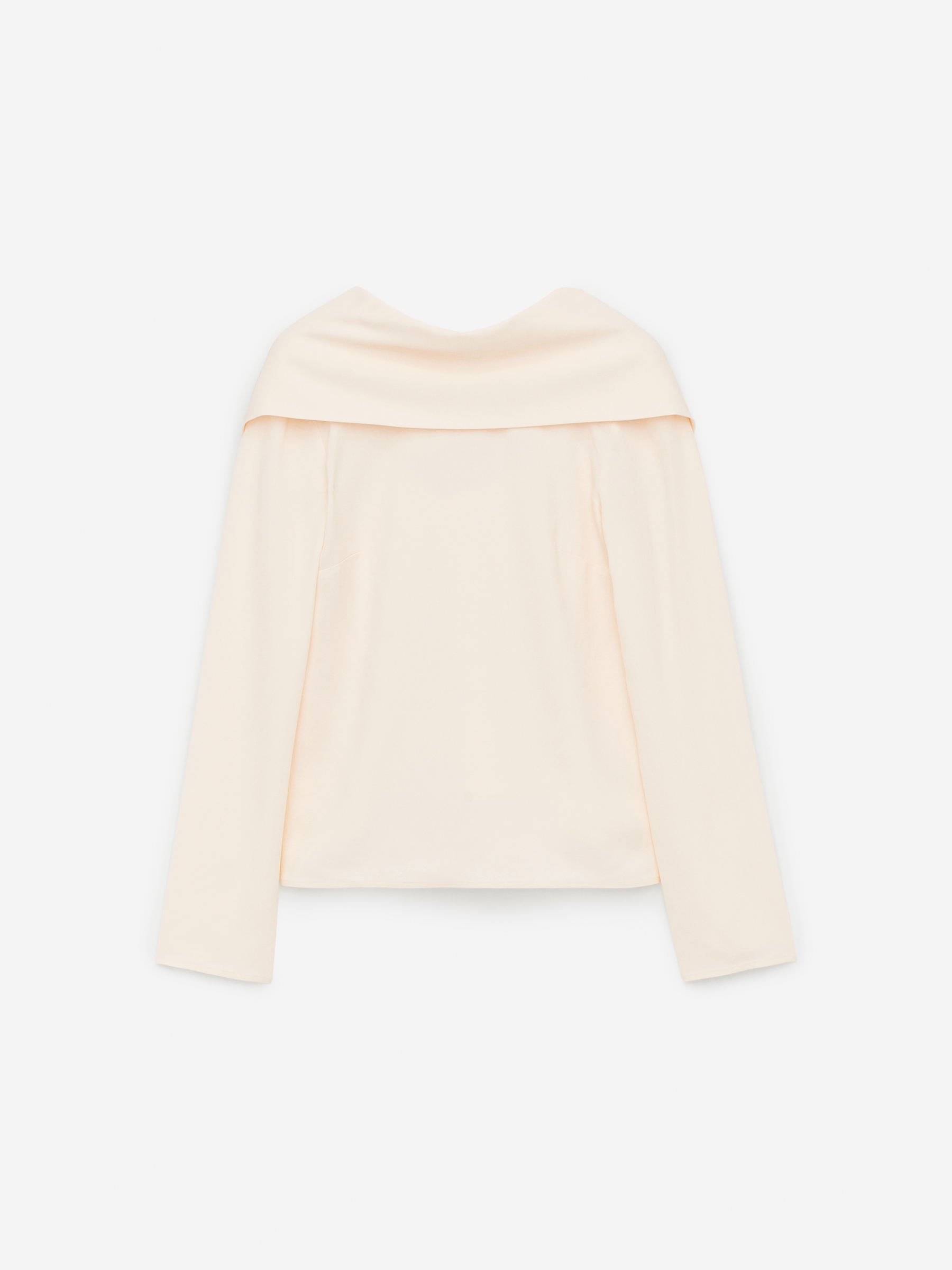 Draped Neck Top-White-13824