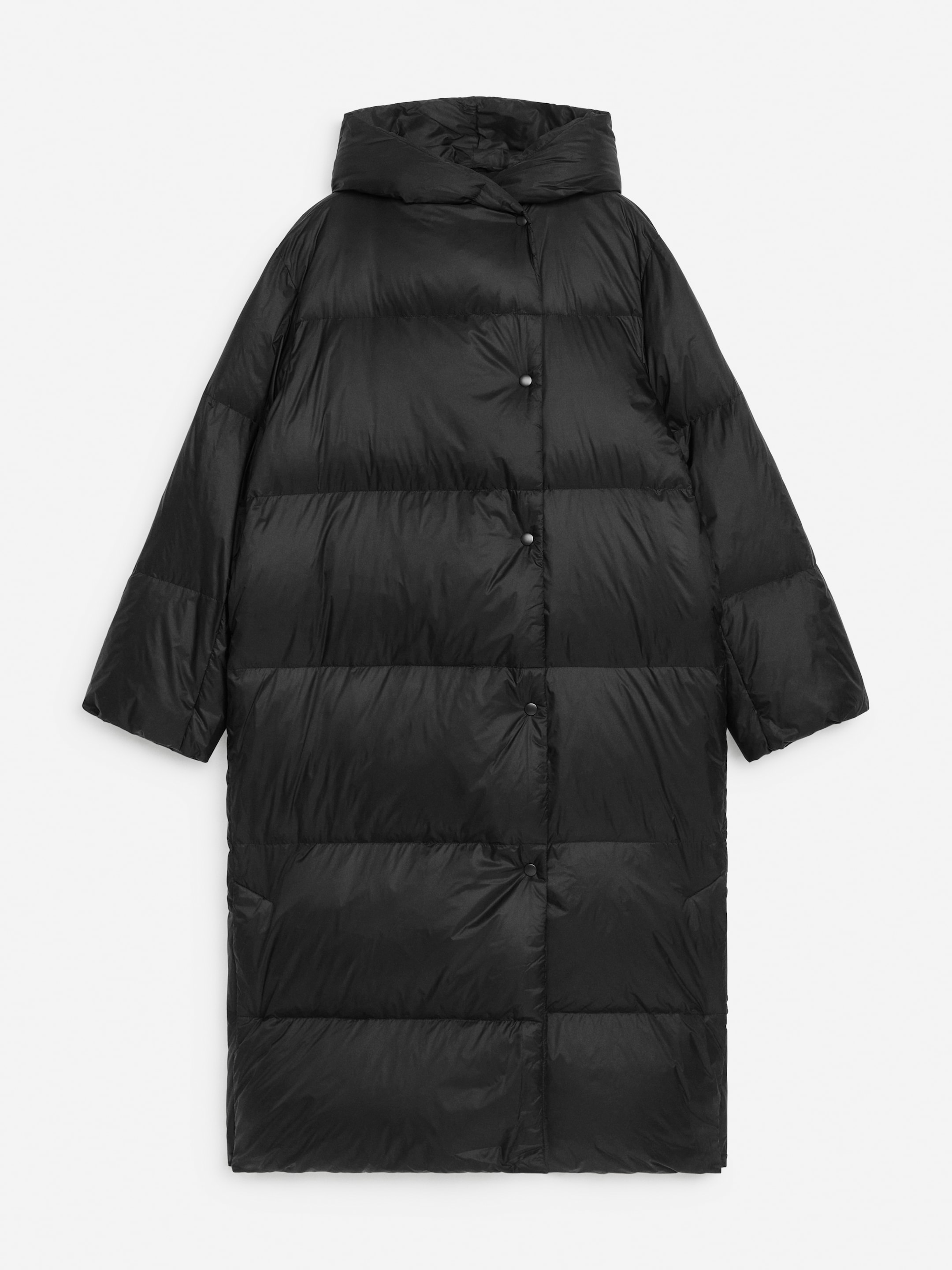 Upcycled Down Long Coat - Black - Oversized - Women - StillMedia/DescriptiveStillLife - 2