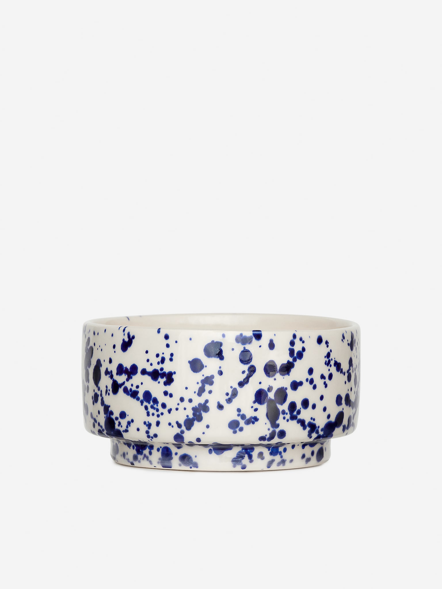 Stoneware Bowl 14 cm - Blue/Off White