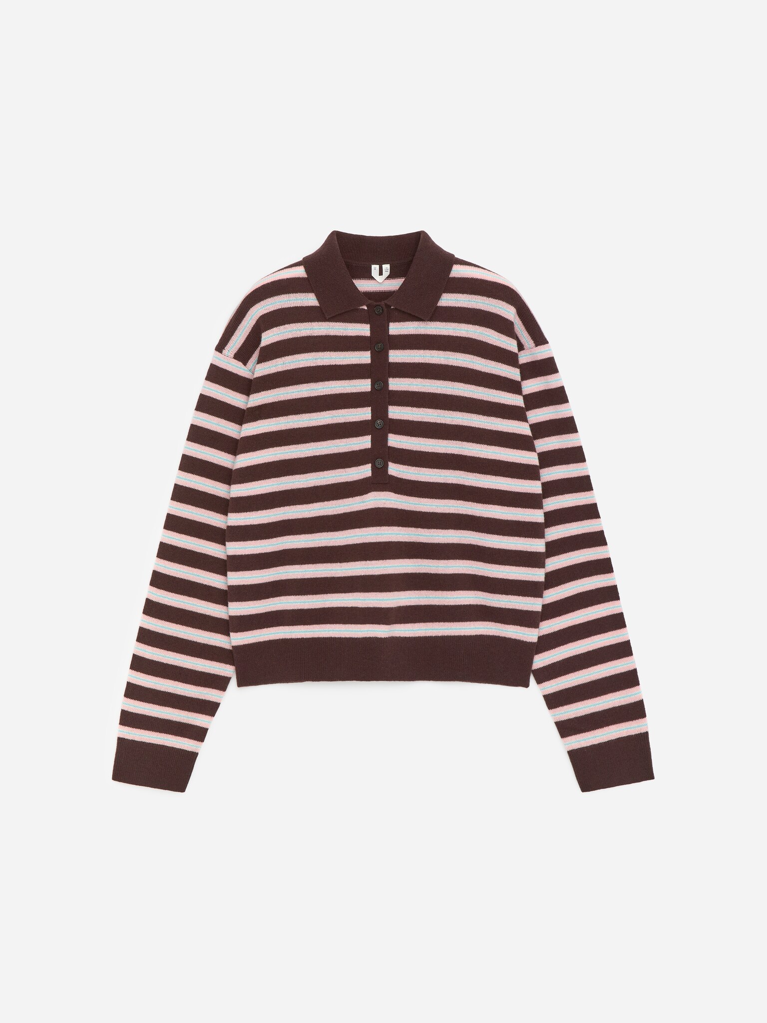 Polopullover aus Wolle - Braun/Grau/Rosa/Grau/Gelb/Schwarz - 2