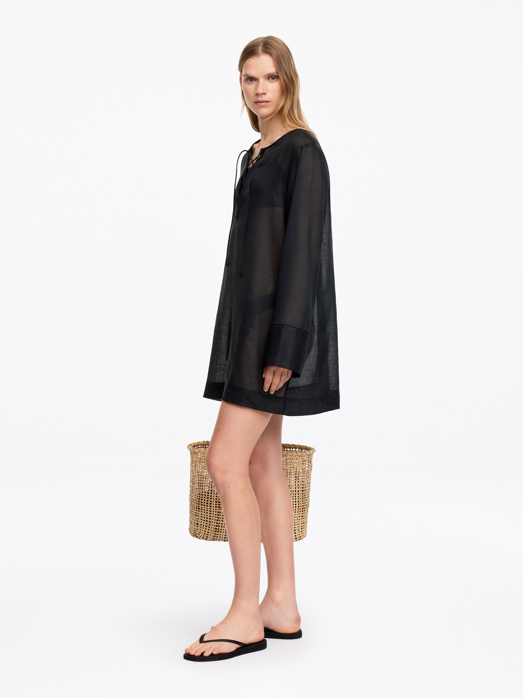 Strandkleid aus Ramie - Schwarz - Relaxed Fit - Women - StillMedia/Lookbook - 2