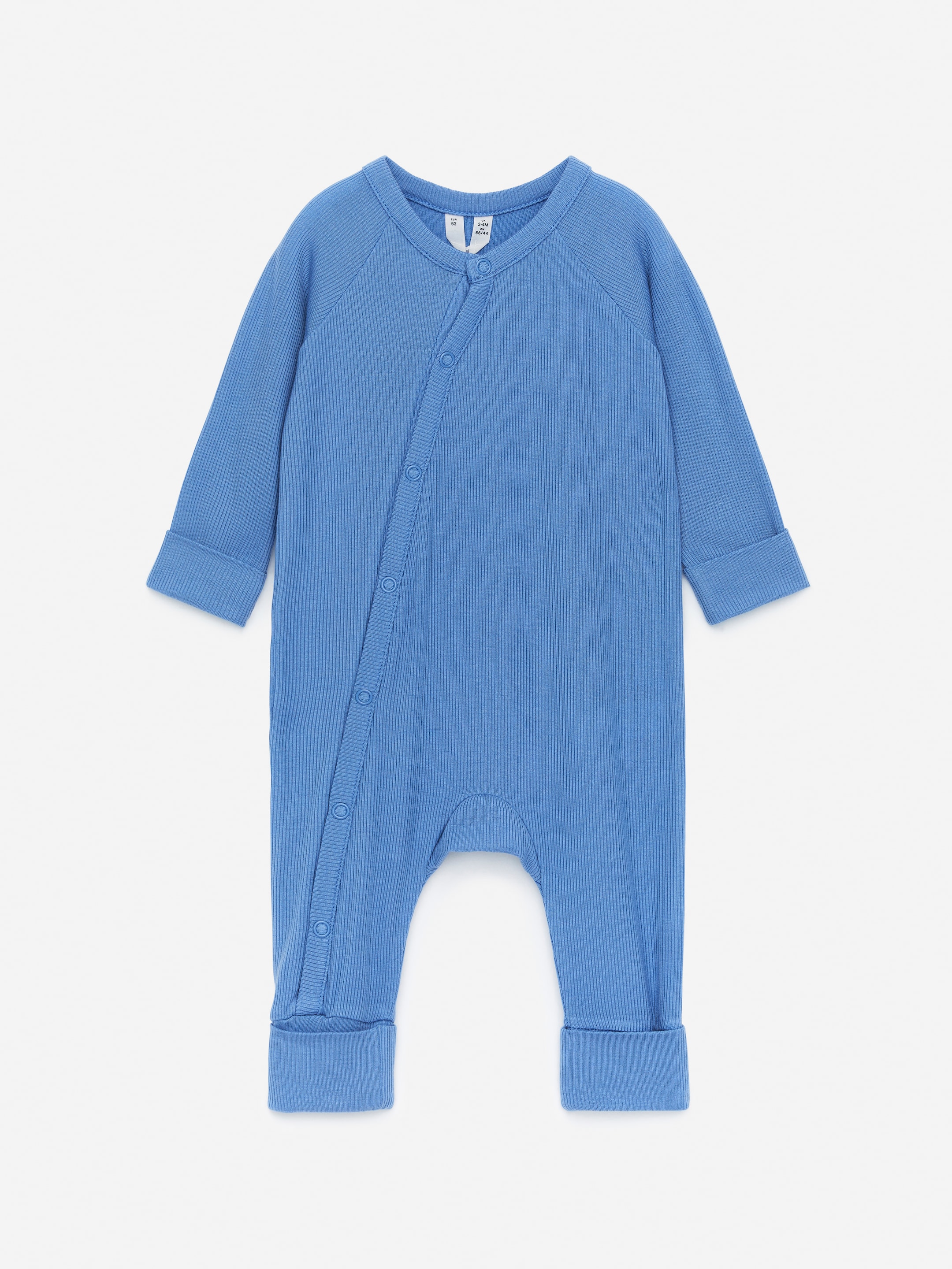 Visa större bild: Ribbstickad pyjamas för nyfödd - Blå - BARN | H&M SE 1