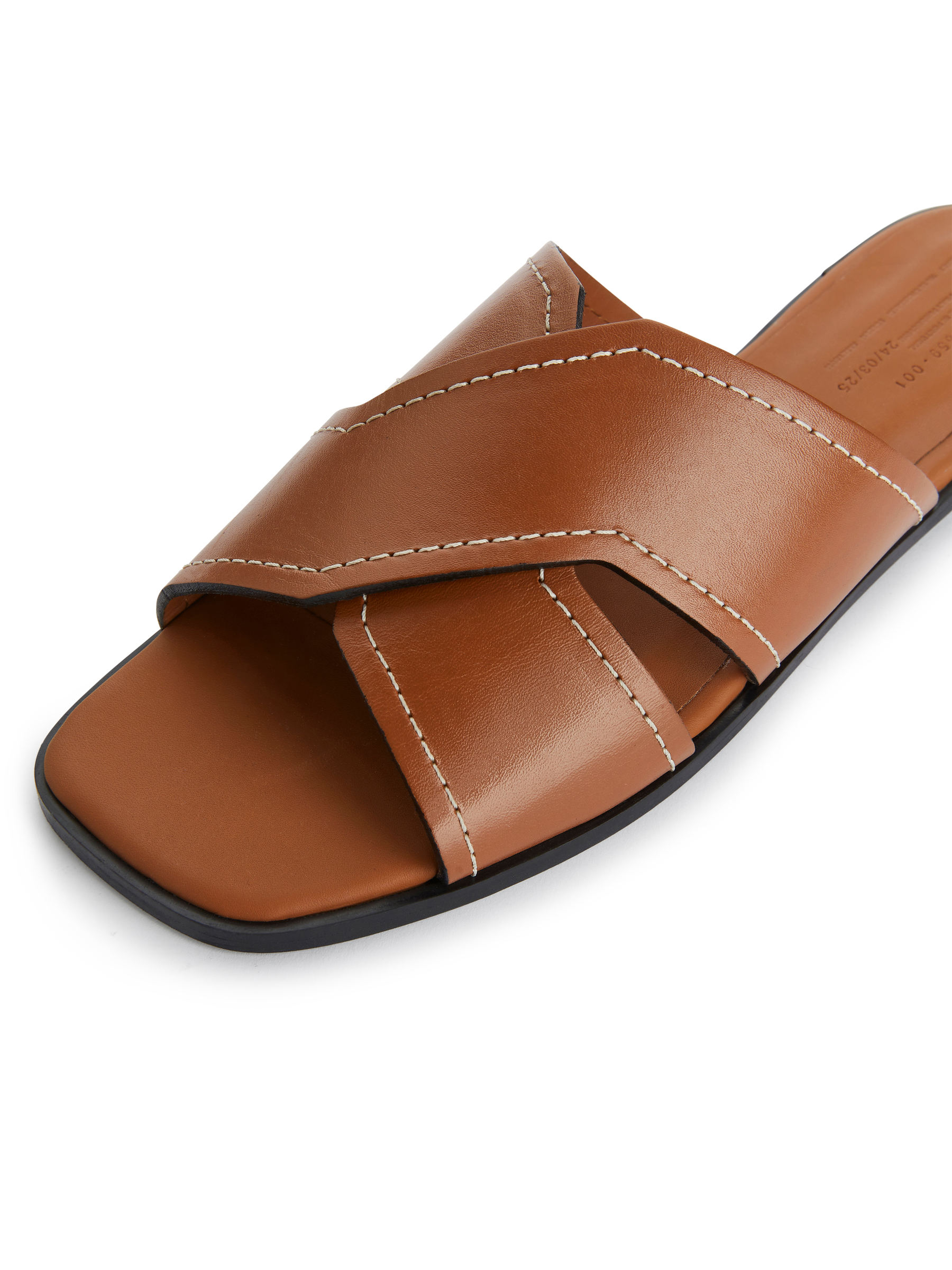 Leather Slides - Cognac - Women - StillMedia/DescriptiveDetail - 1