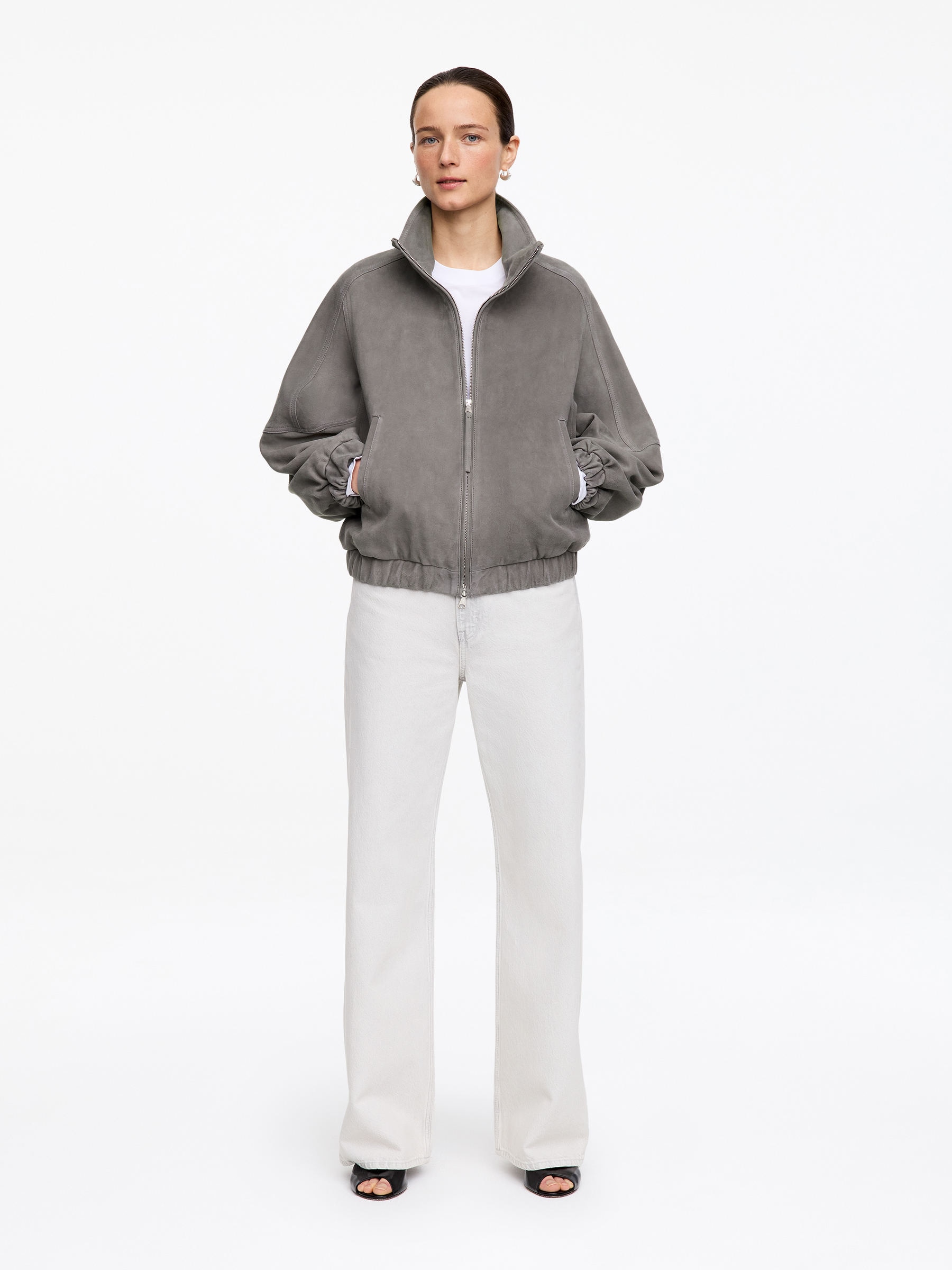 Blouson carré en daim-#949597-18195