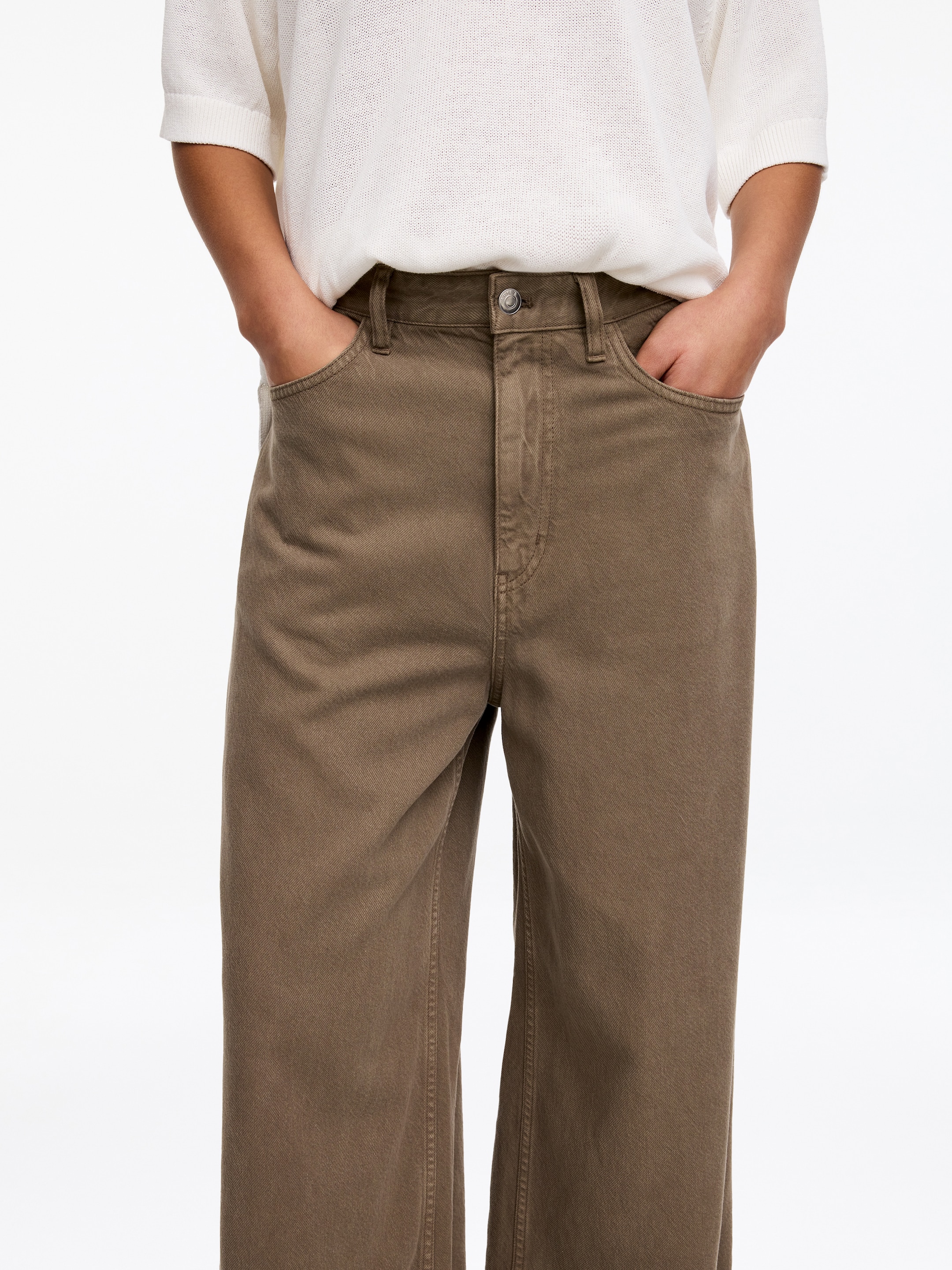 Weite Hose - Dunkles Graubraun - Regular Fit - Damen - StillMedia/Lookbook - 4