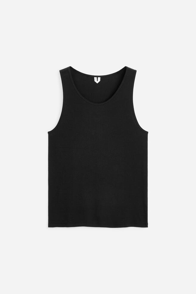 Ribbed Tank Top - Black/White/White - 1