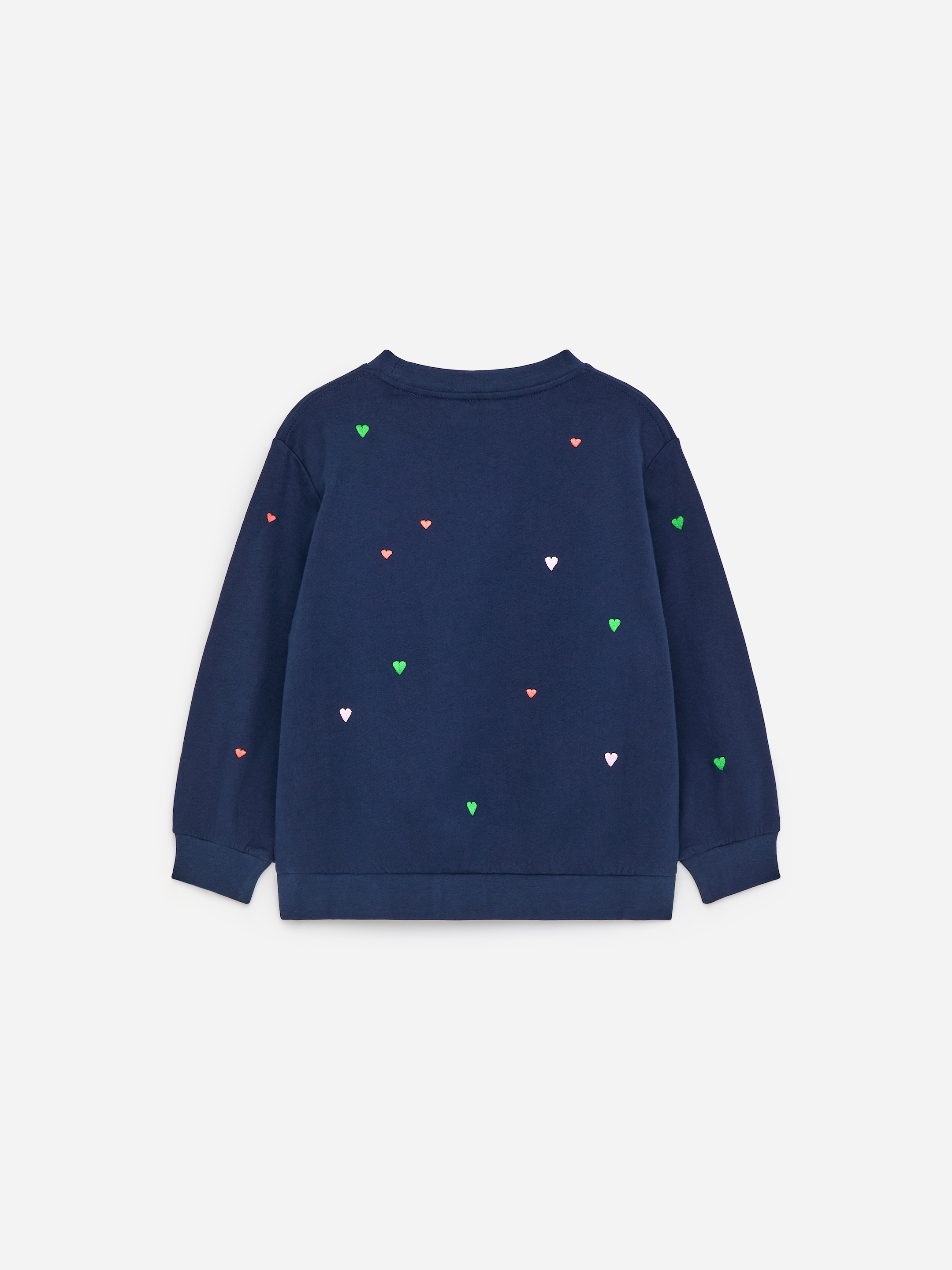 Terry Sweatshirt - Dark Blue/Hearts - Relaxed fit - Children - StillMedia/DescriptiveStillLife - 1