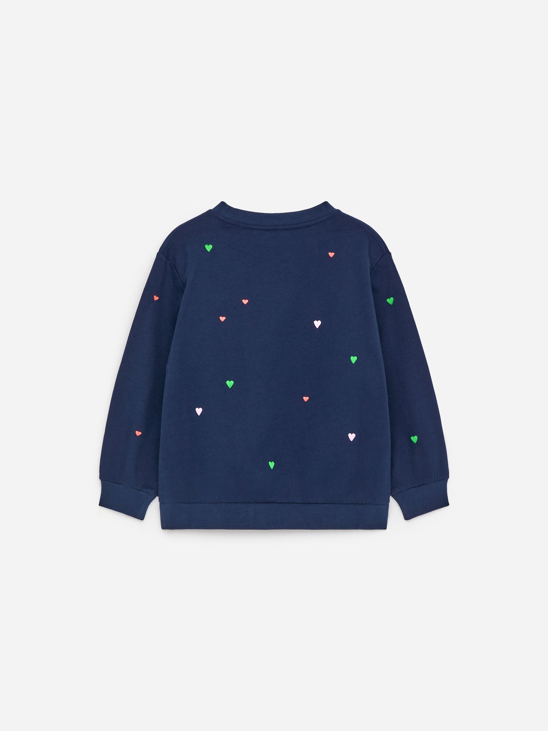 Terry Sweatshirt - Dark Blue/Hearts - Relaxed fit - Children - StillMedia/DescriptiveStillLife - 1