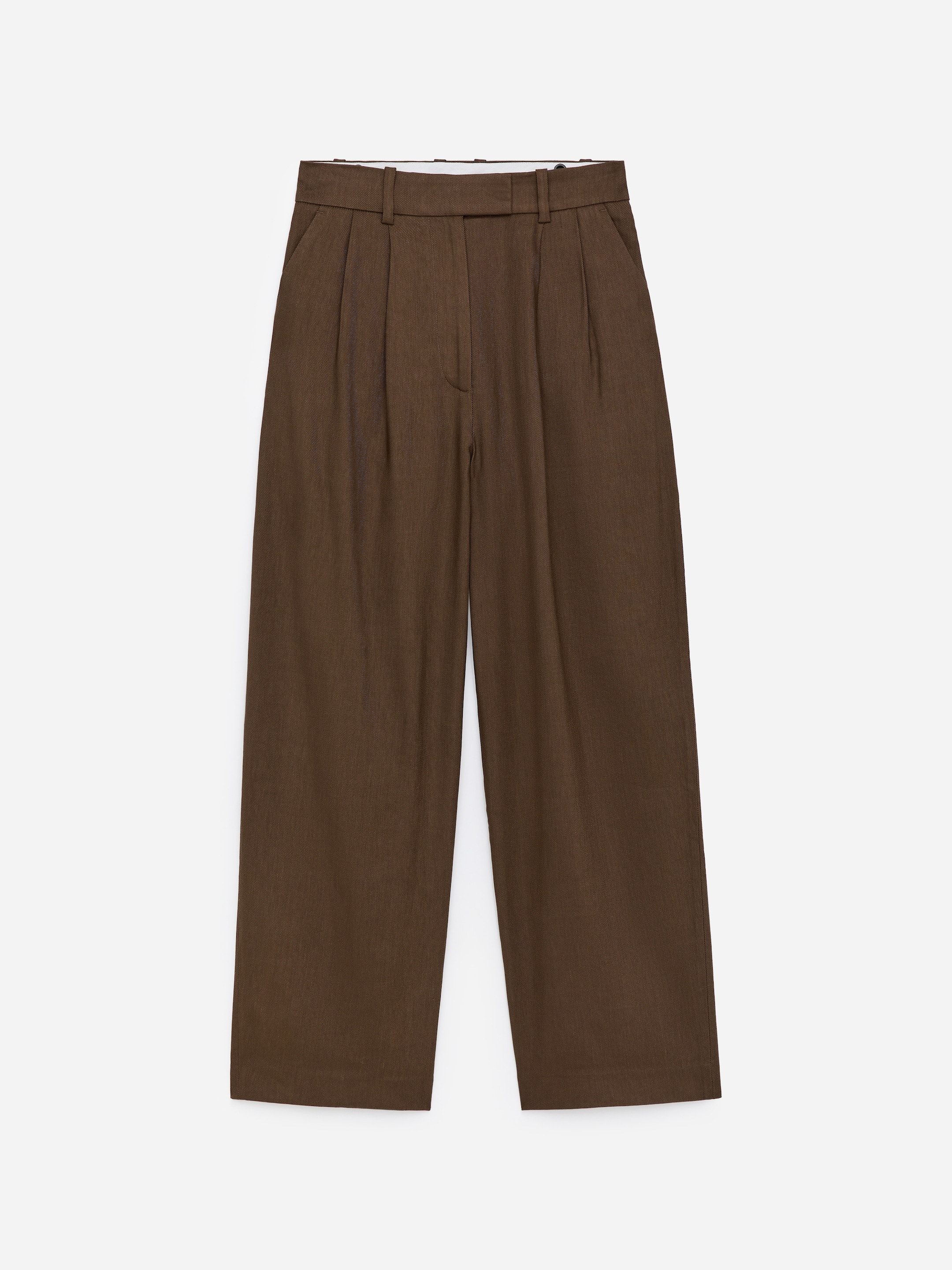 Wide Tailored Trousers-Beige-18029