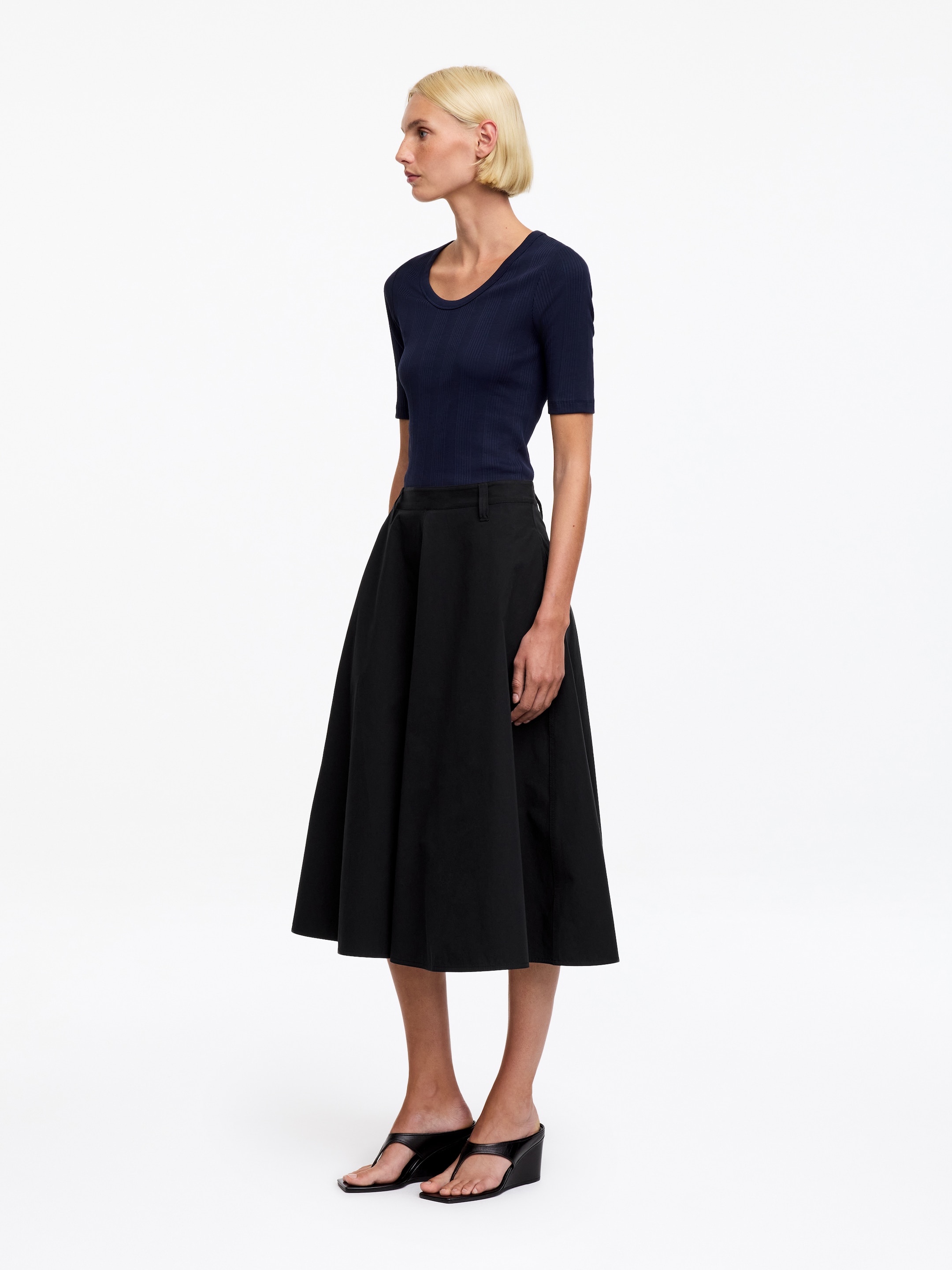 Falda circular de algodón - Negro - Corte estándar - Women - StillMedia/Lookbook - 2