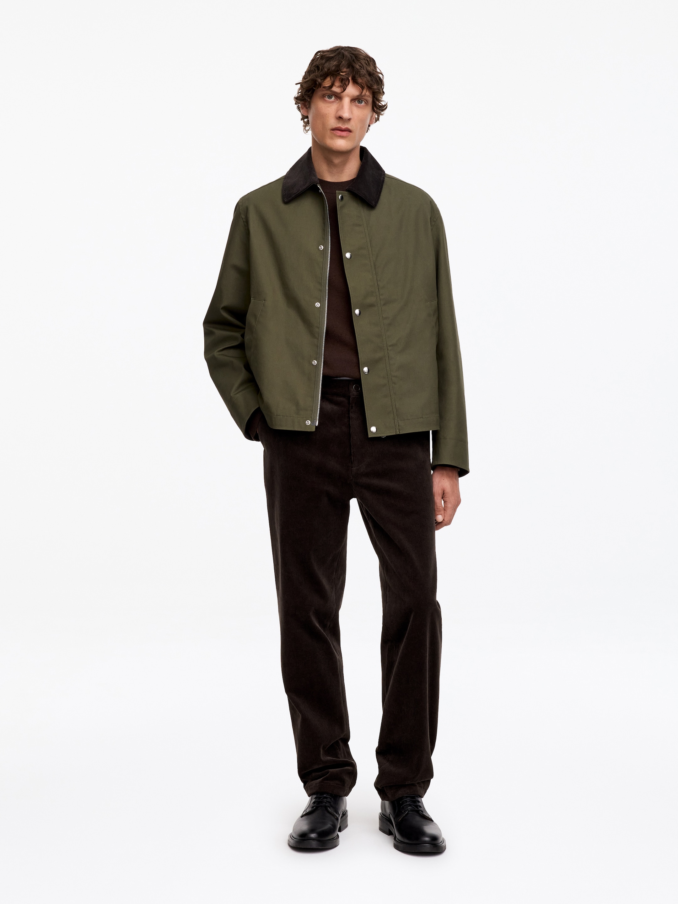 Regular Corduroy Trousers - Dark Brown - Regular fit - men - StillMedia/Lookbook - 3