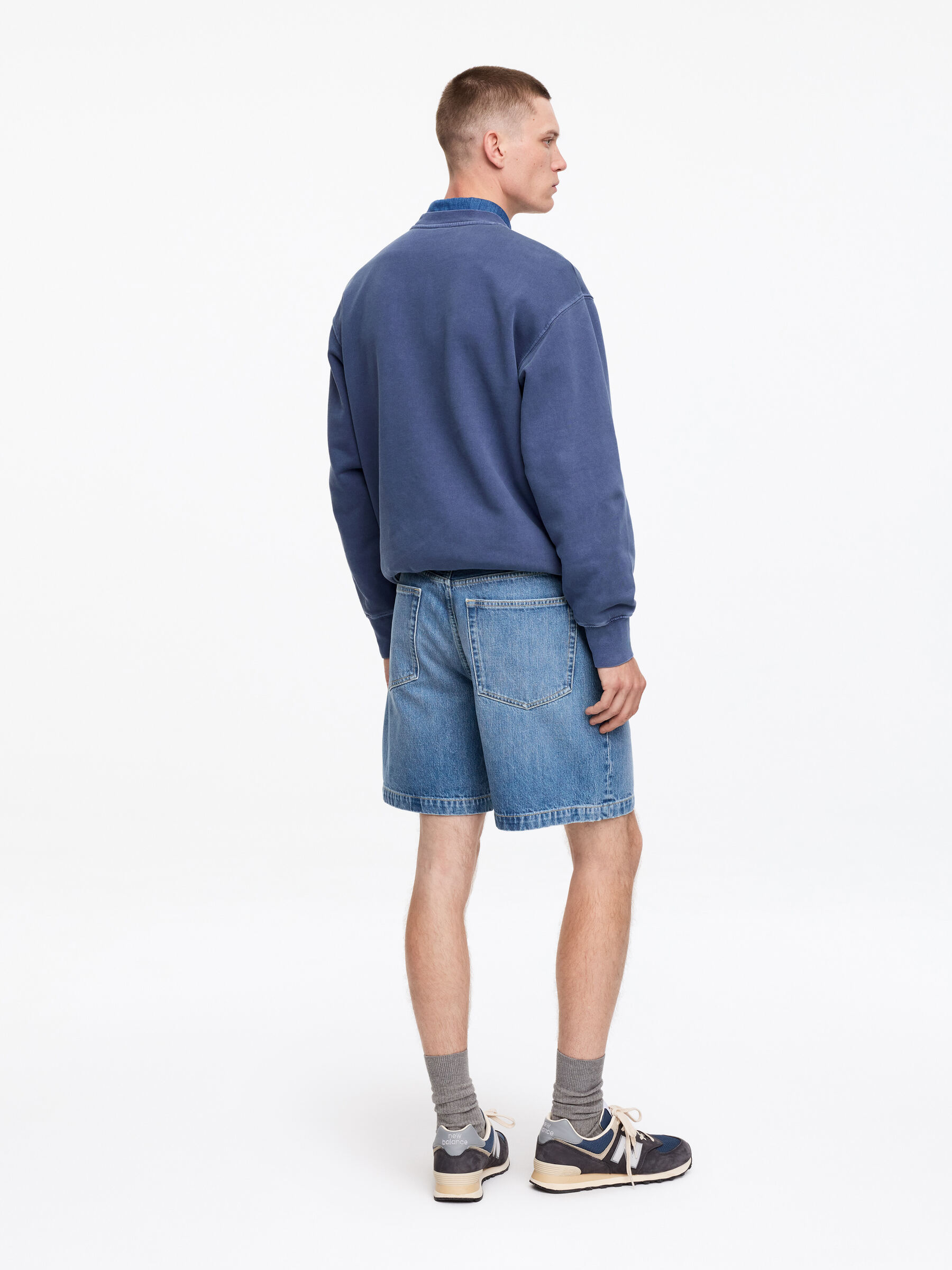 Relaxed Denim Shorts - Mid Blue - Relaxed fit - Men - StillMedia/Lookbook - 2