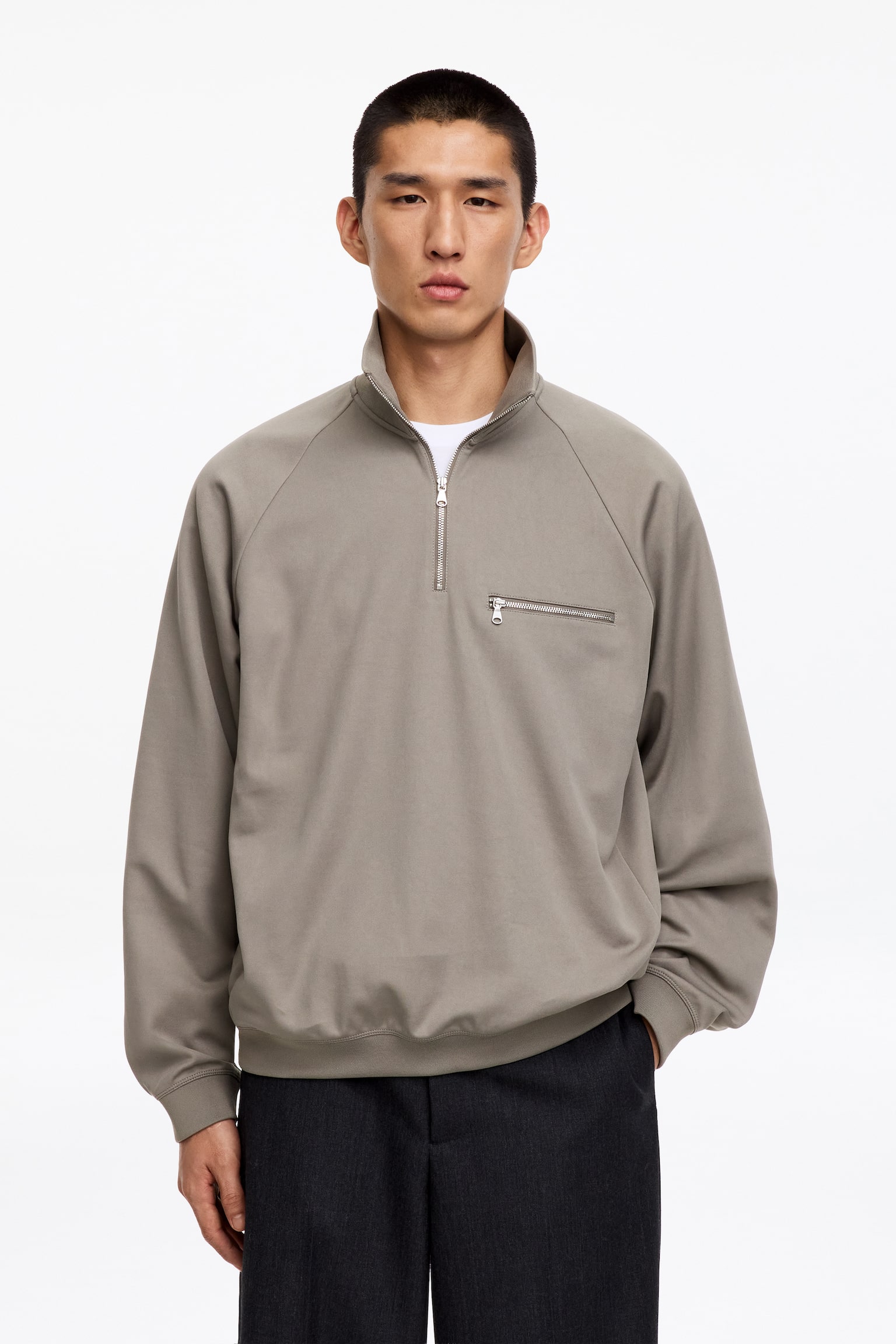 Tracksuit sweatshirt - Grå/Svart - 1