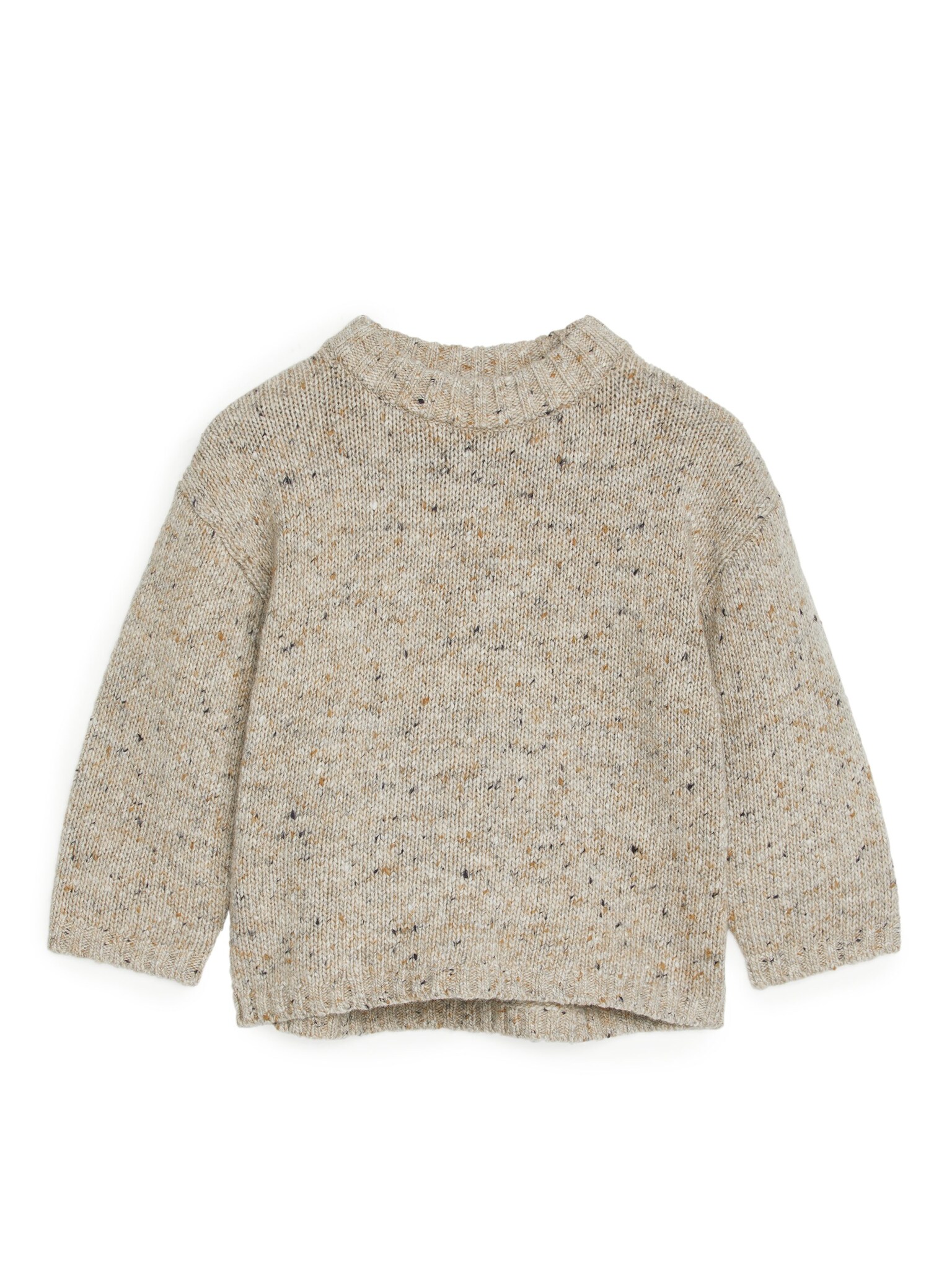 Pull en laine mélangée mouchetée - Beige chiné/Bleu/Vert