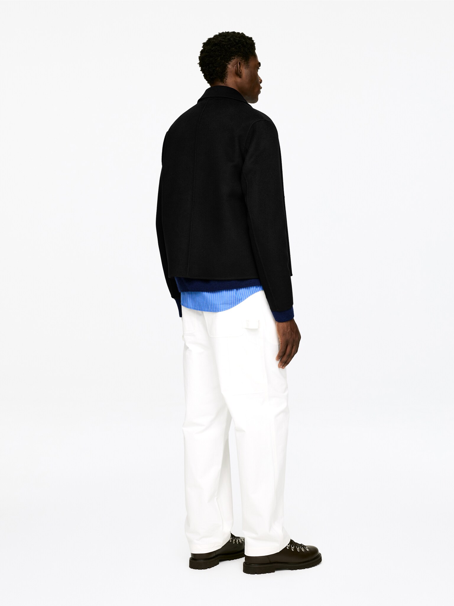 Doubleface-Jacke aus Wolle - Schwarz - 7