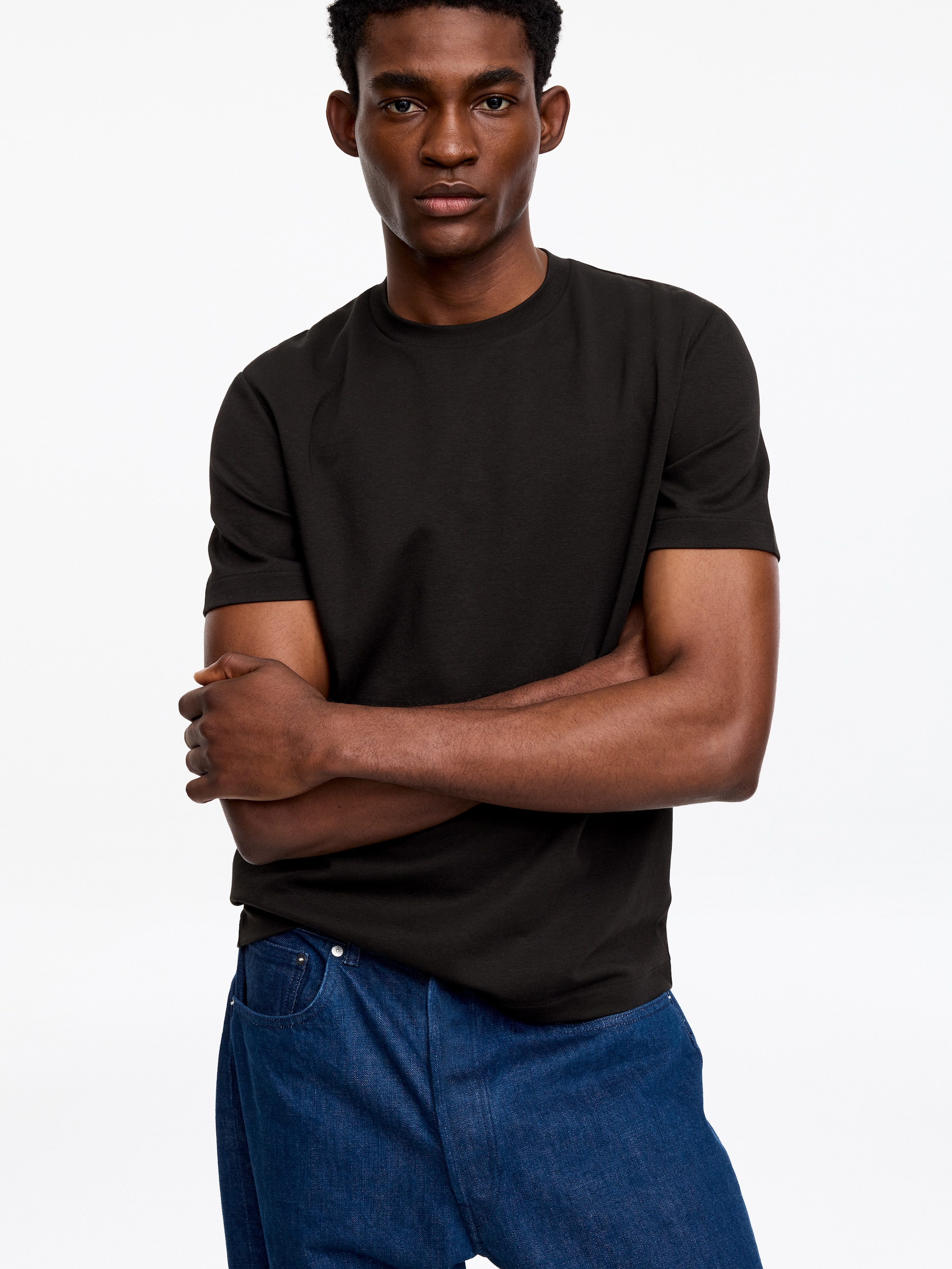 Regular interlock T-shirt - Svart - Regular fit - Men - StillMedia/Lookbook - 7