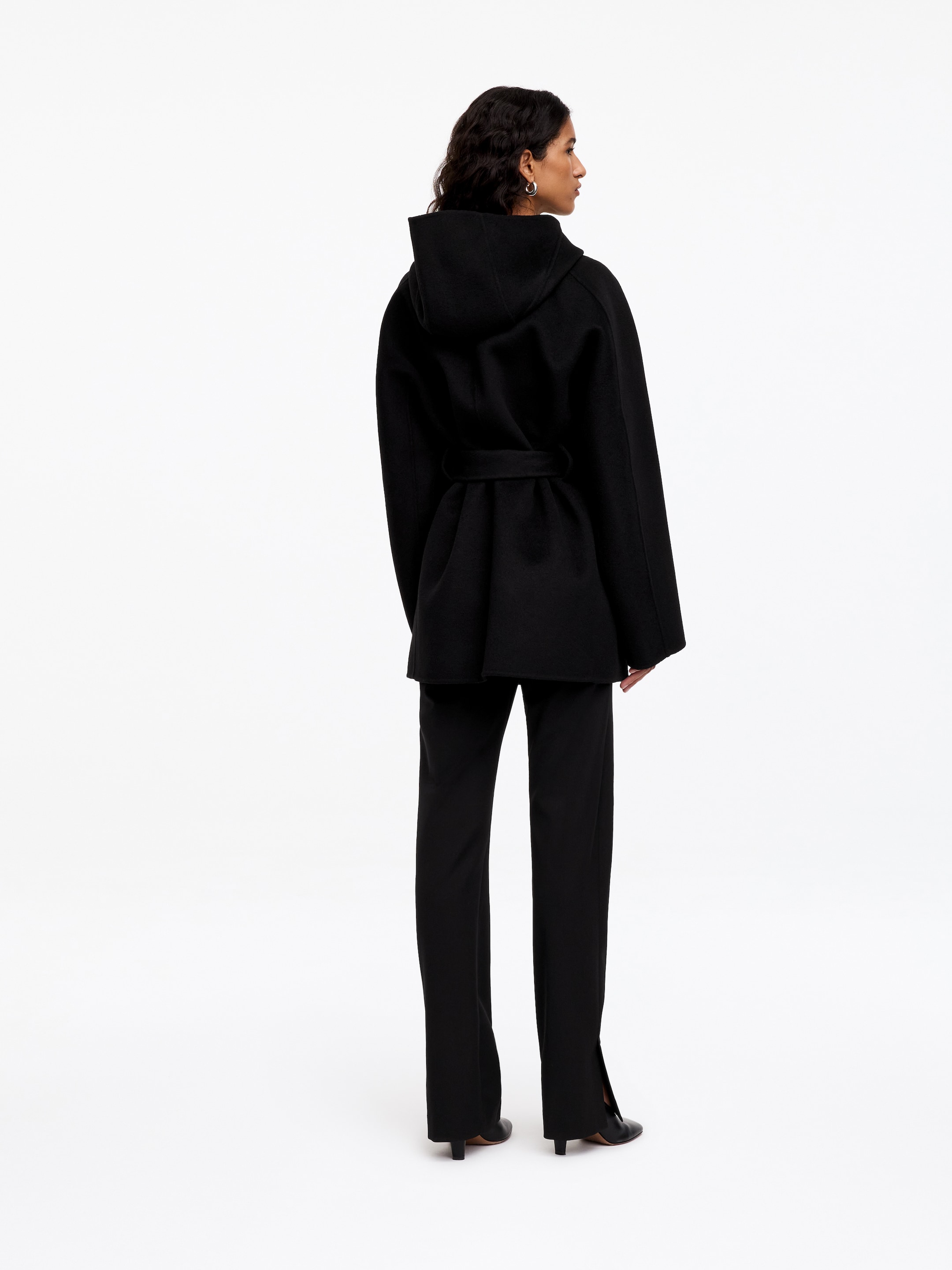 Hooded Doublé Coat - Black - Regular fit - women - StillMedia/Lookbook - 6