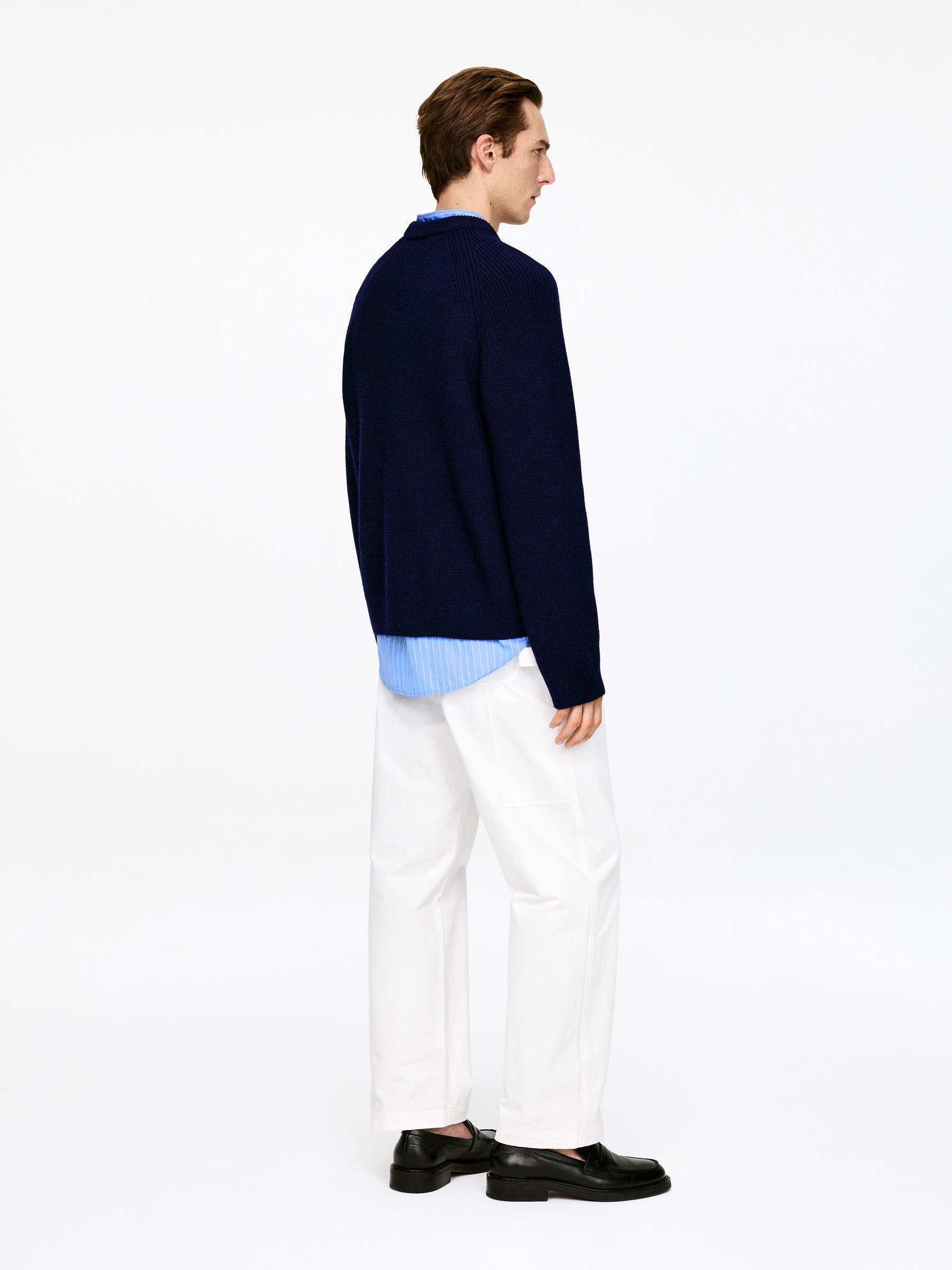 Relaxed Wool Jumper - Dark Blue - Relaxed fit - Men - StillMedia/Lookbook - 5