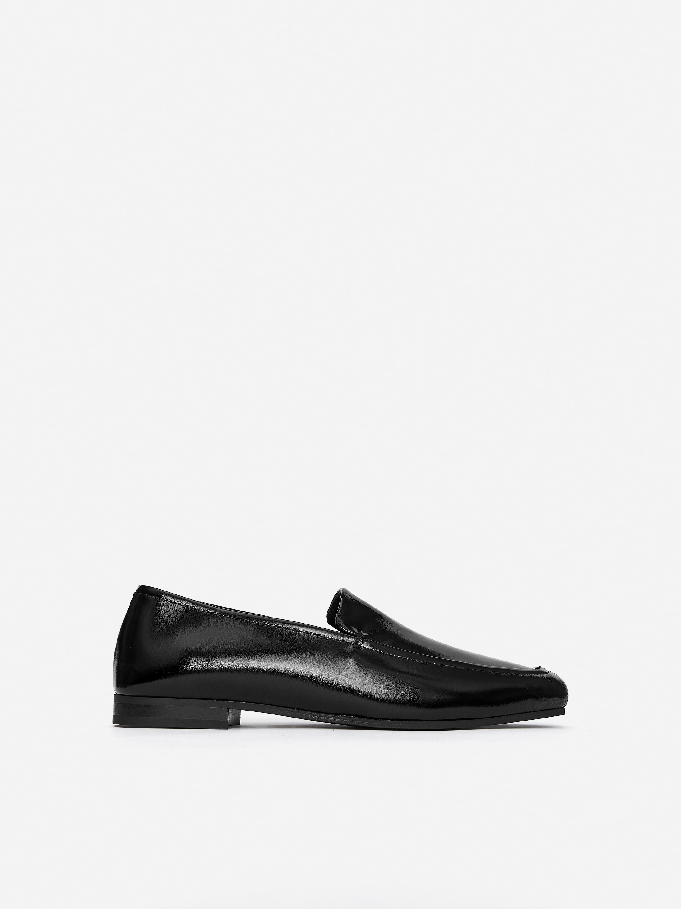 Lacquered Leather Loafers - Black