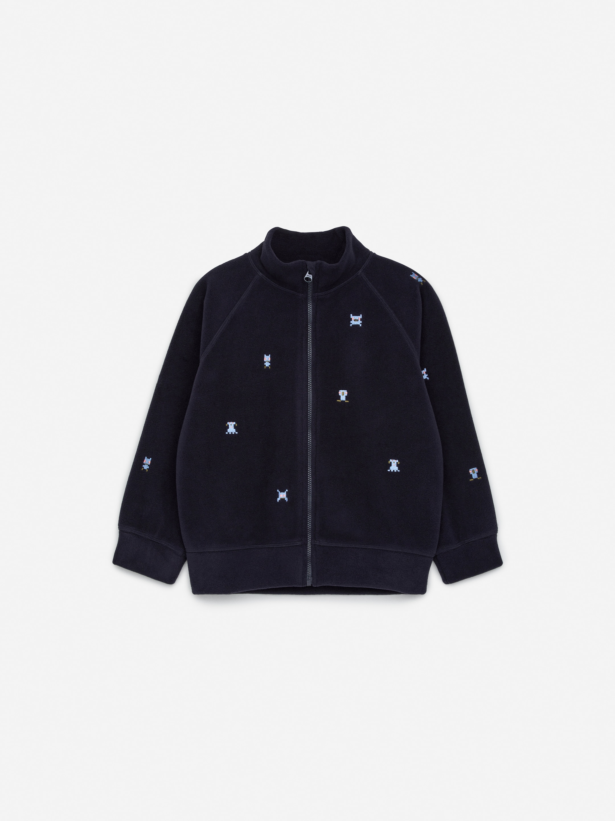 View larger image: Embroidered Fleece Jacket - Dark Blue - Kids | H&M GB 1