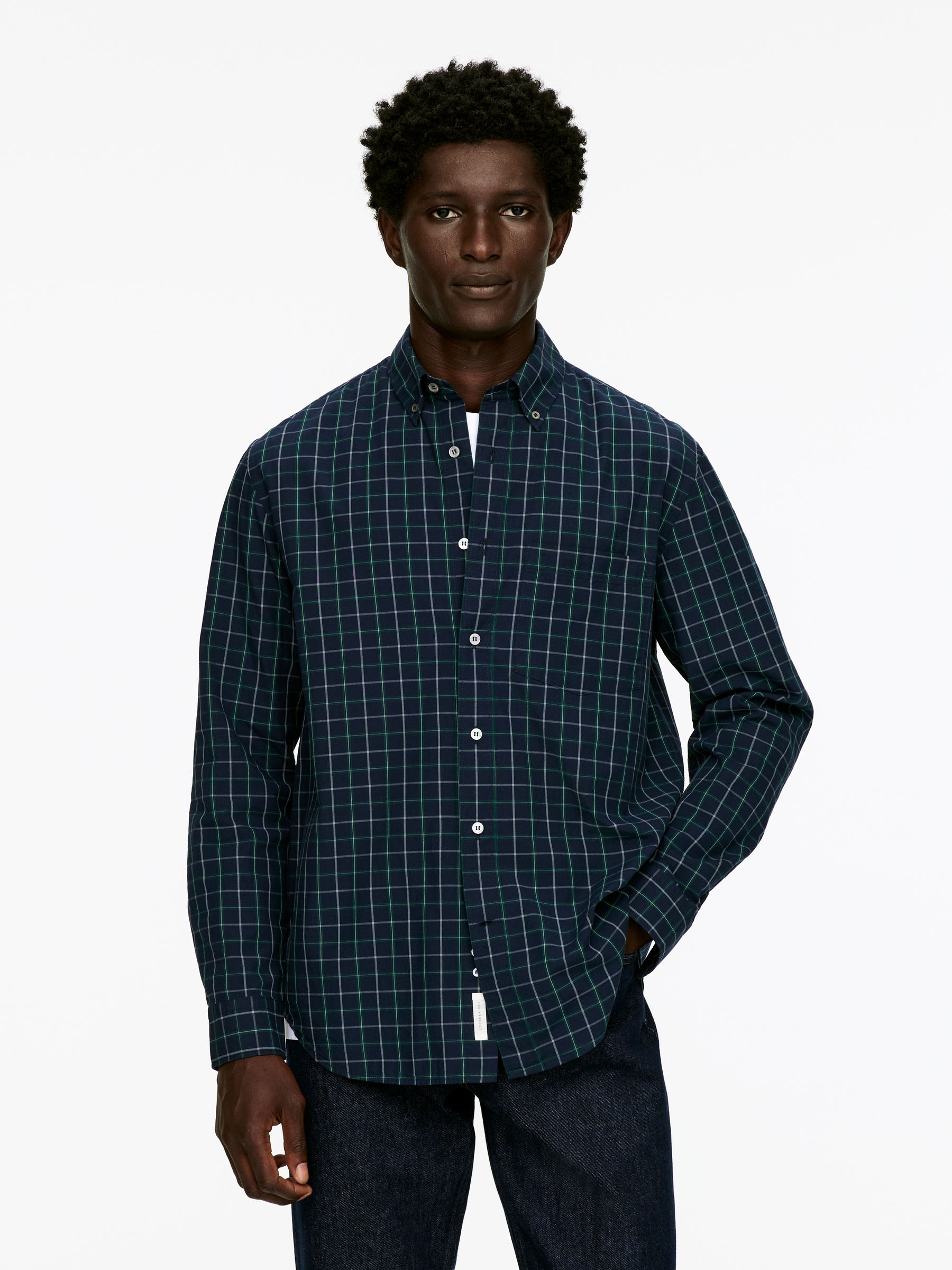 Relaxed Cotton Shirt-#2F323B-16385