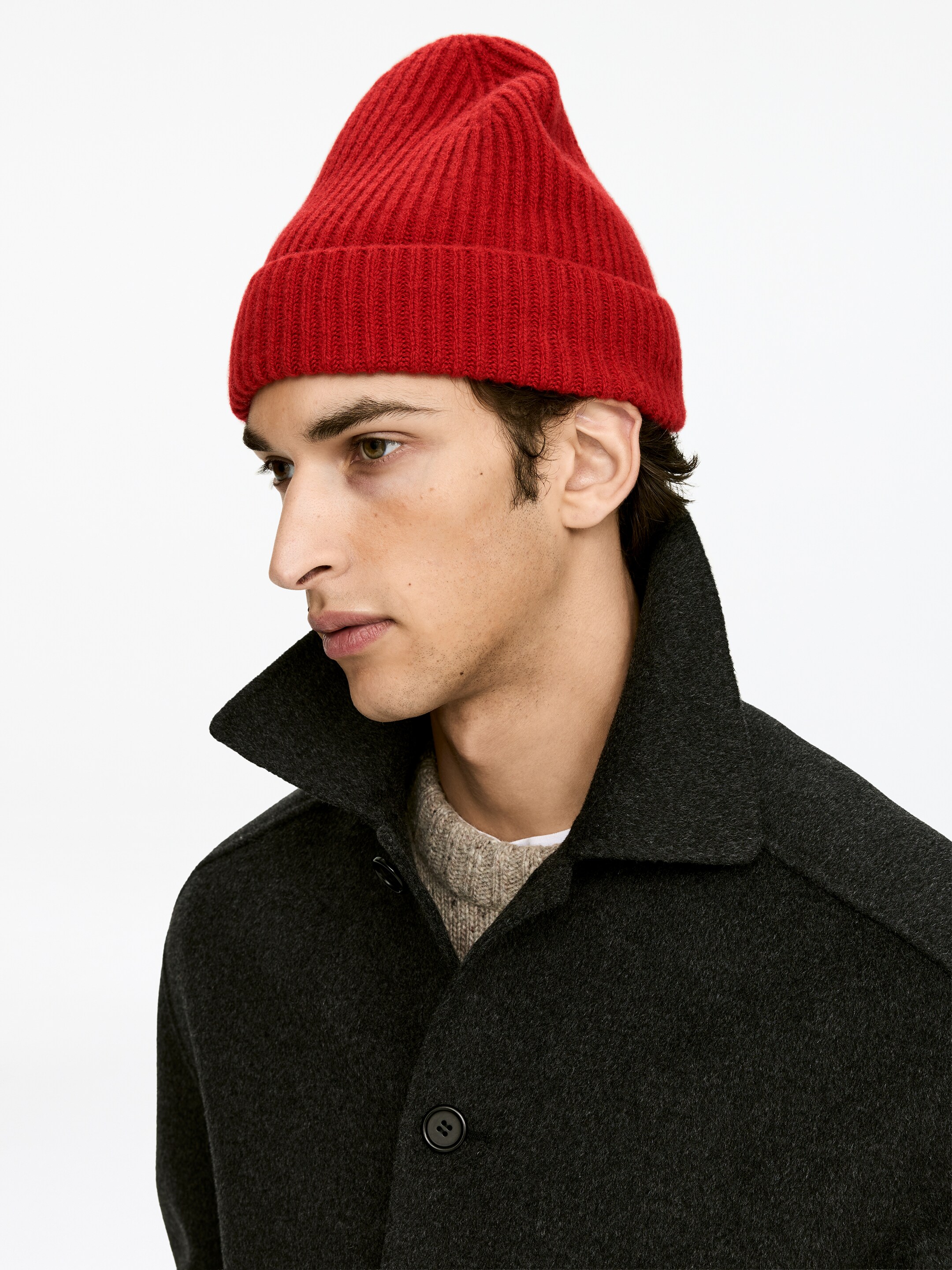 Grotere afbeelding bekijken: Rib-Knit Wool-Blend Beanie - Rood - HEREN | H&M BE 2