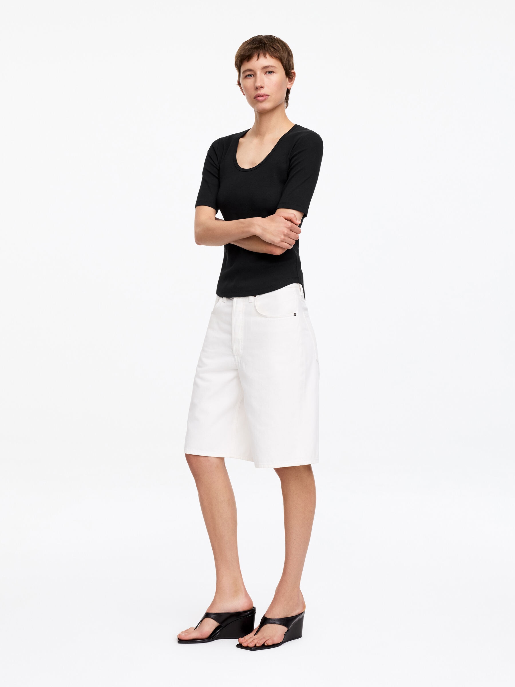 Ribbed T-Shirt - Black - Slim fit - Women - StillMedia/Lookbook - 8