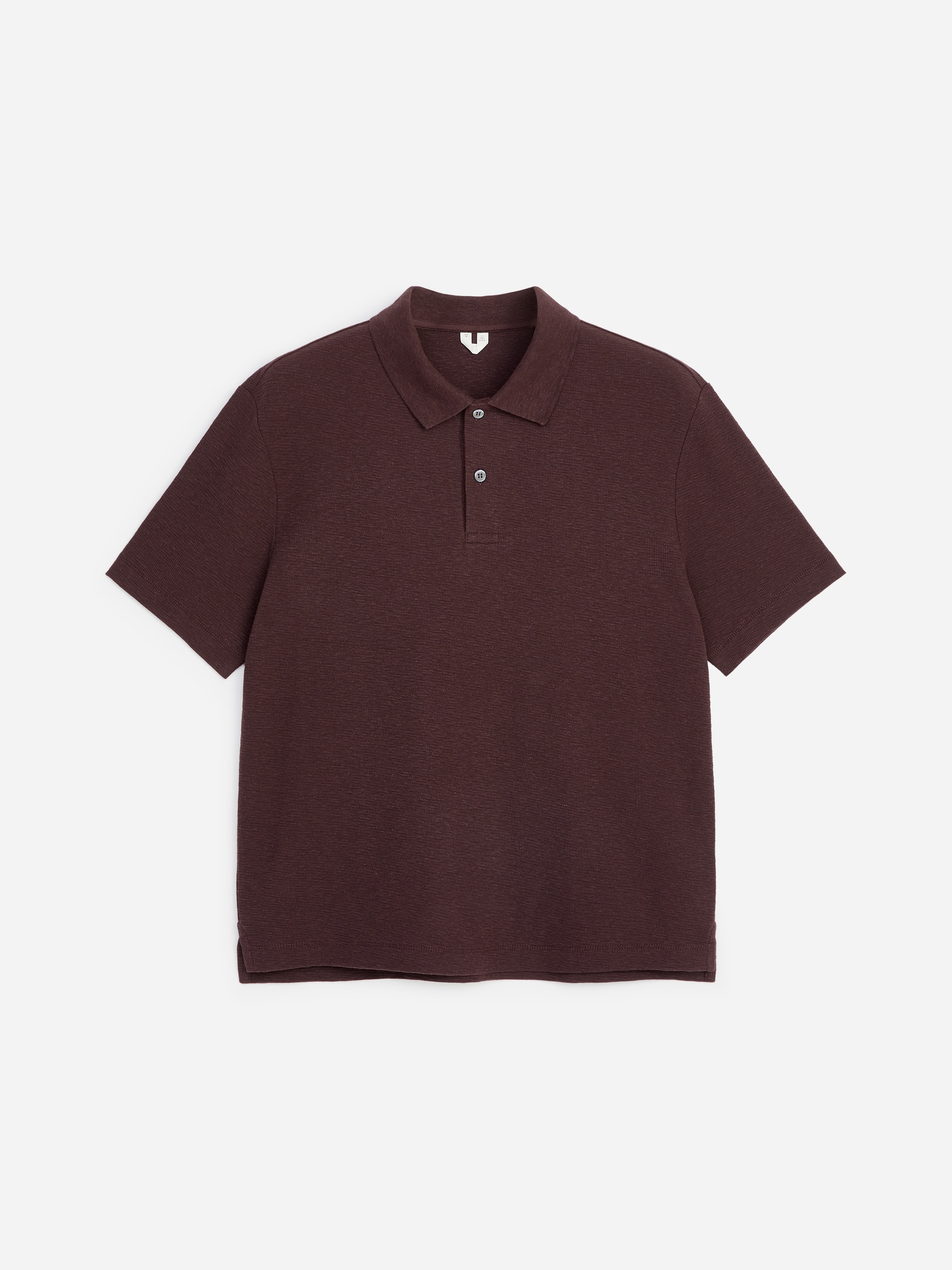 Poloshirt aus Baumwoll-Leinen - Braun/Dunkelblau