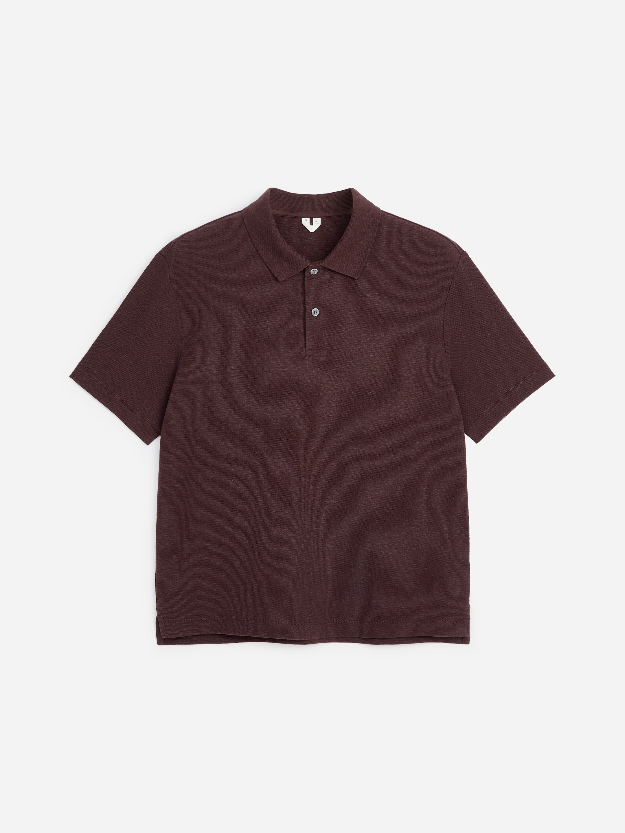 Cotton Linen Polo Shirt - Brown - Regular fit - Men - StillMedia/DescriptiveStillLife - 1