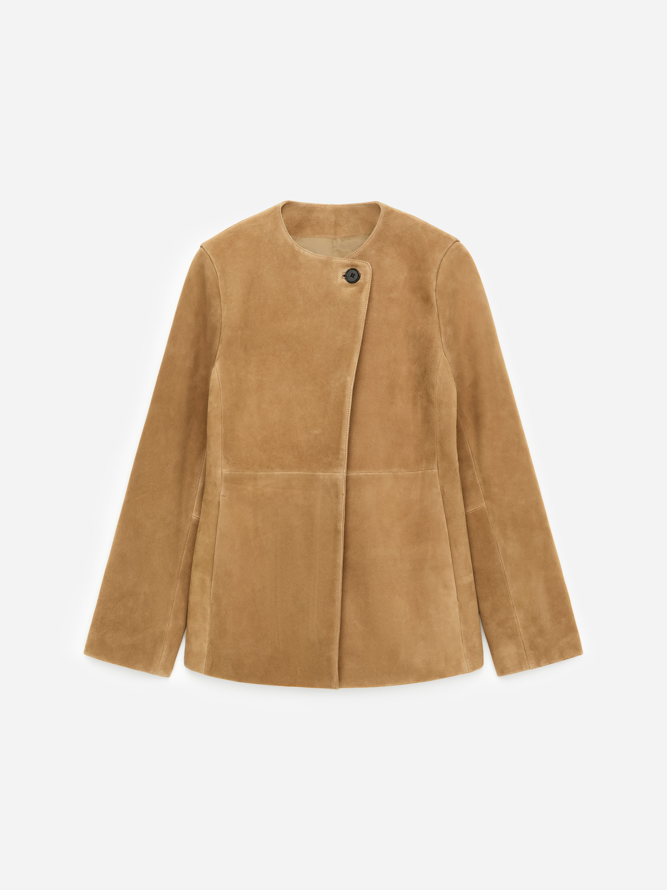 Suede Jacket-Beige-17482