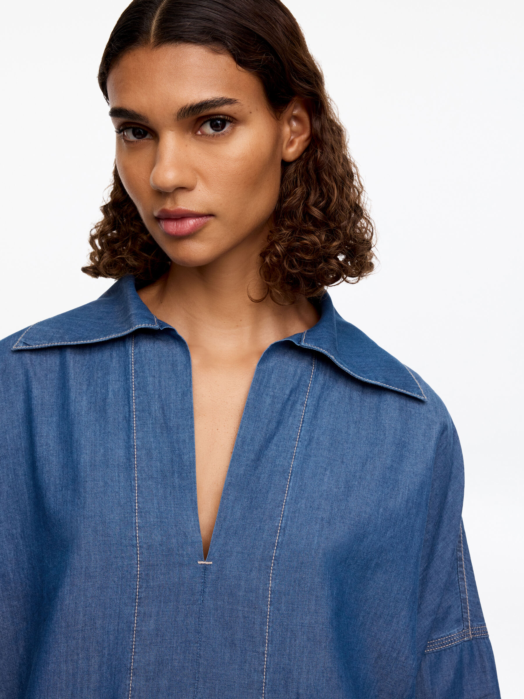 Pop-Over Sailor Shirt - Blue - Regular fit - Women - StillMedia/Lookbook - 4