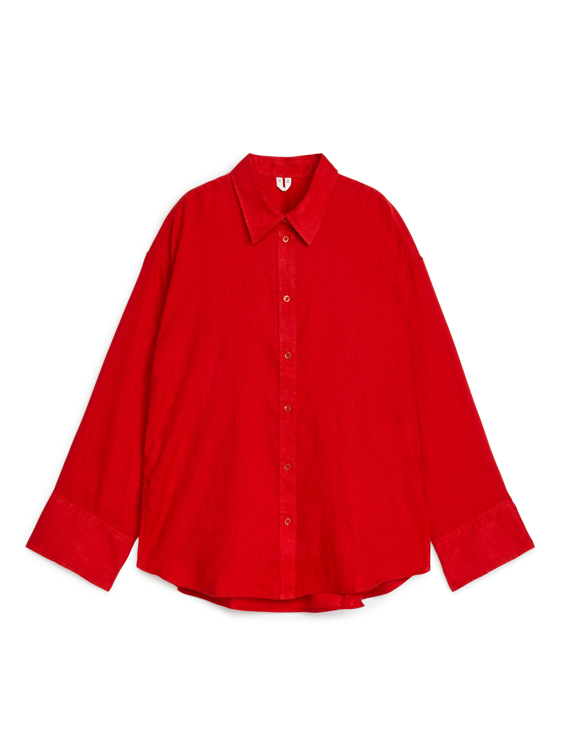 Loose Linen Shirt - Red - Oversized - Women - StillMedia/DescriptiveStillLife - 2