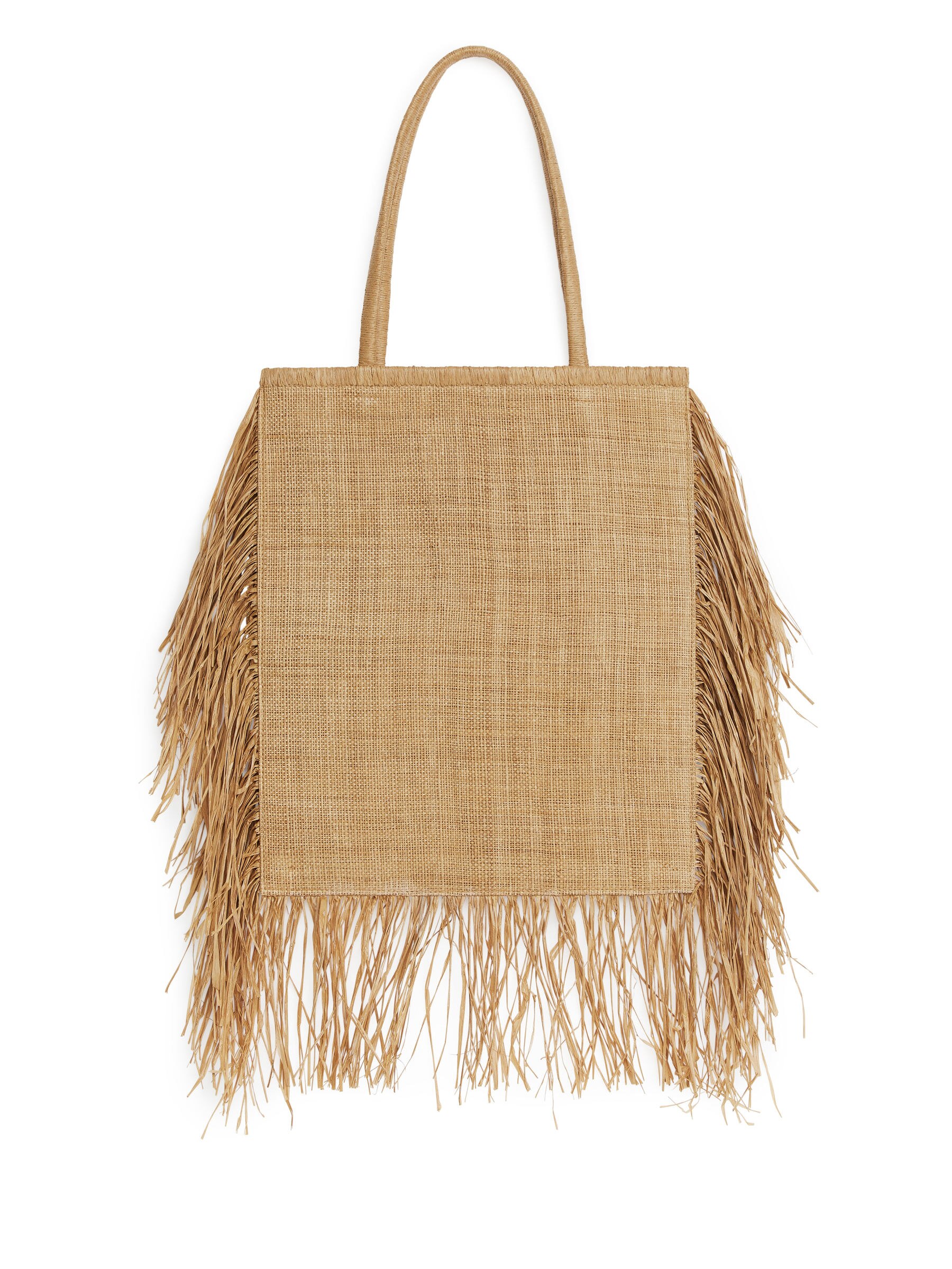 Fringe Straw Tote - Beige - Women - StillMedia/DescriptiveStillLife - 4