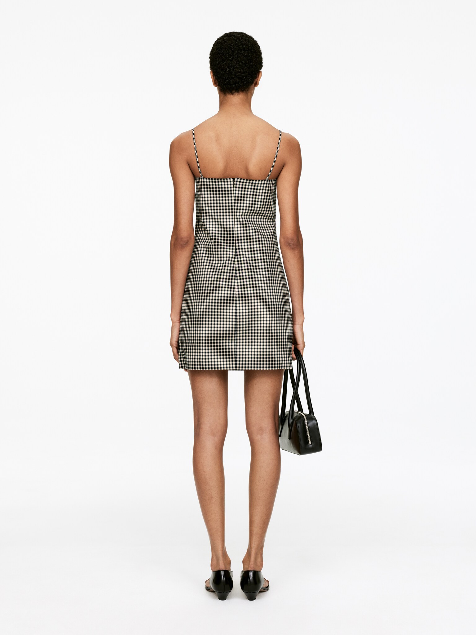 Robe courte à carreaux vichy - Bleu foncé/Beige - 6
