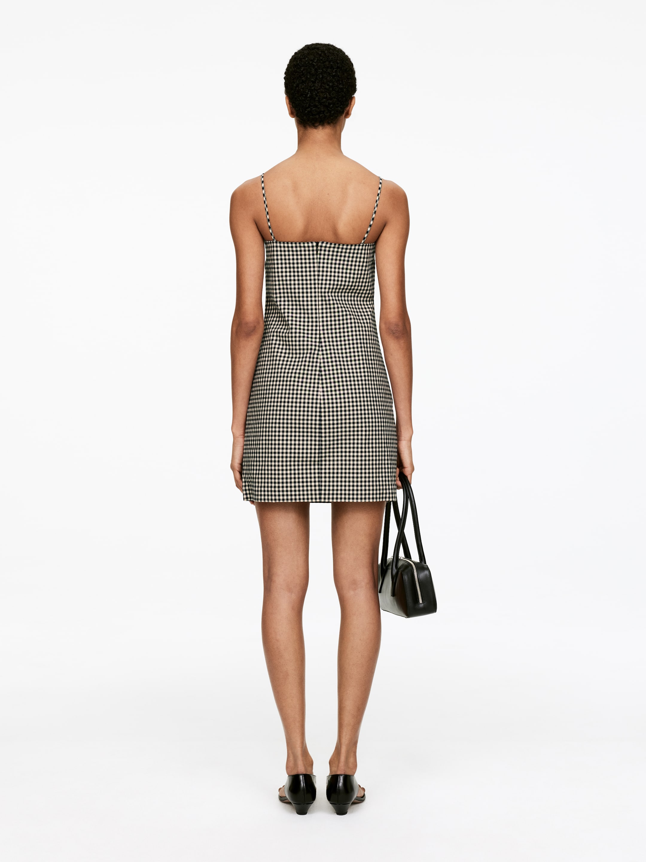 Agrandir l'image: Robe courte à carreaux vichy - Bleu foncé/Beige - FEMME | H&M FR 3