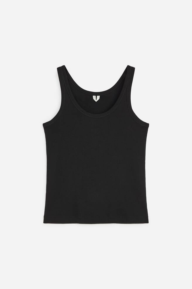 Geripptes Tanktop - Schwarz/Weiß - 1
