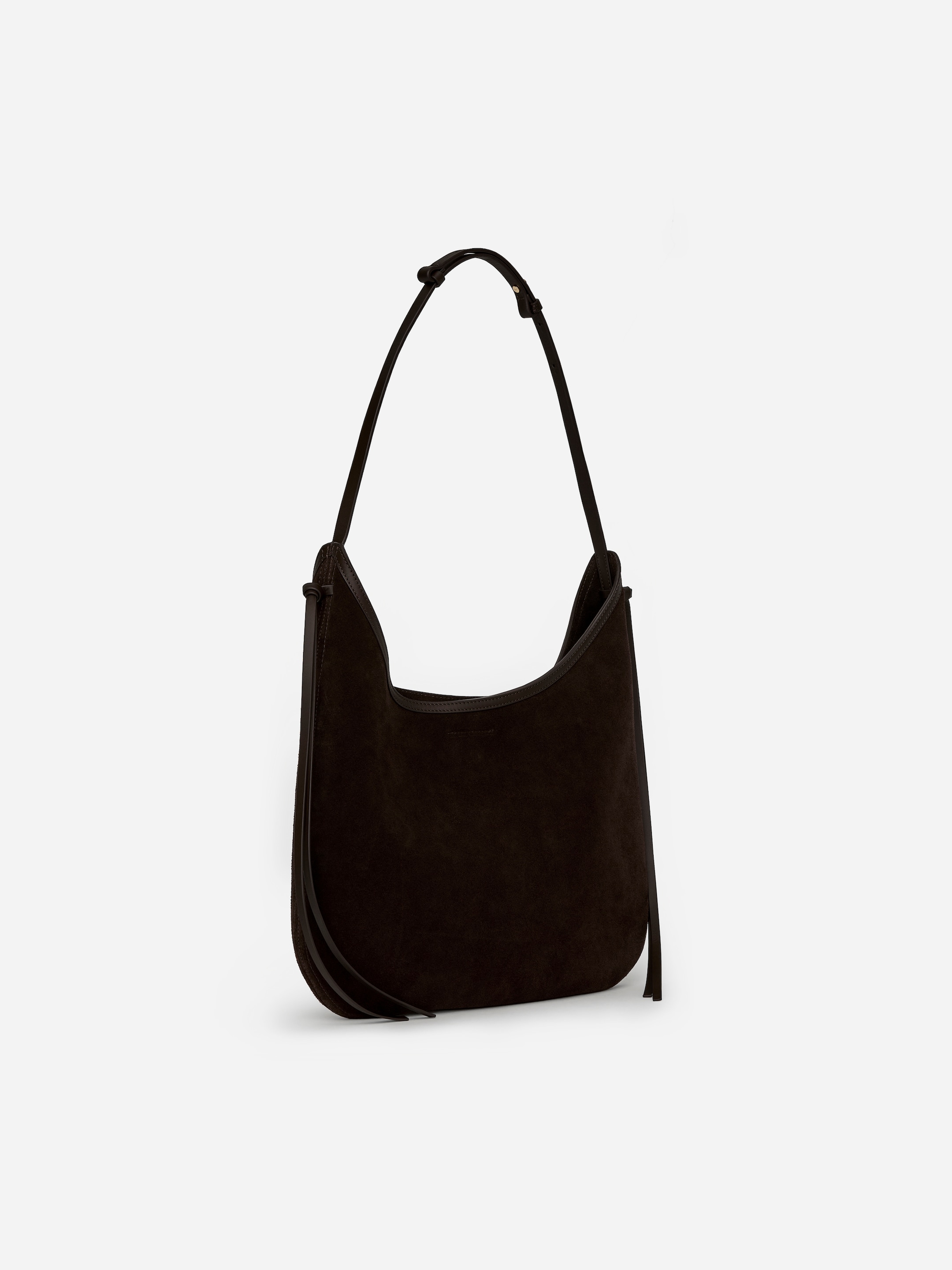 Sac bandoulière en croûte de cuir suédé - Marron foncé - Femme - StillMedia/DescriptiveStillLife - 2