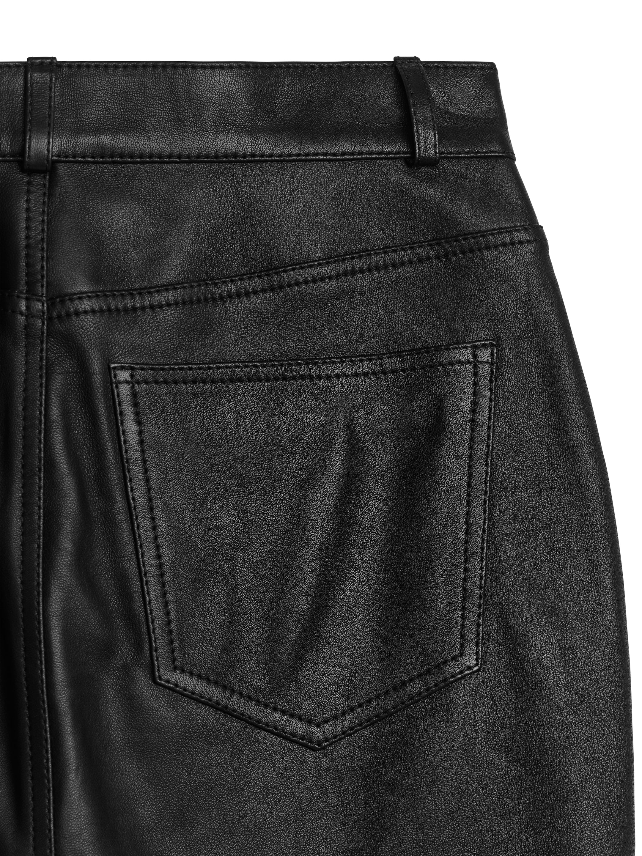 Pencil Leather Skirt - Black - Regular fit - Women - StillMedia/DescriptiveDetail - 2