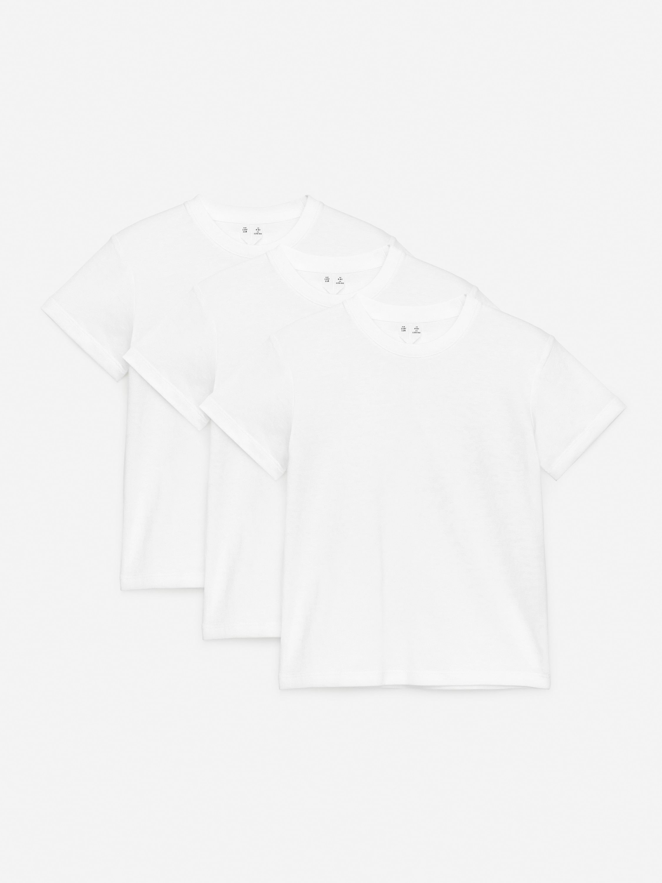 T-shirt med crewneck, sæt af 3 - Hvid/Syren/gul/lyserød/Blå/grøn/grå/Hvid/grå/mørkeblå/Orange/blå/grøn/Syren/lilla/pink